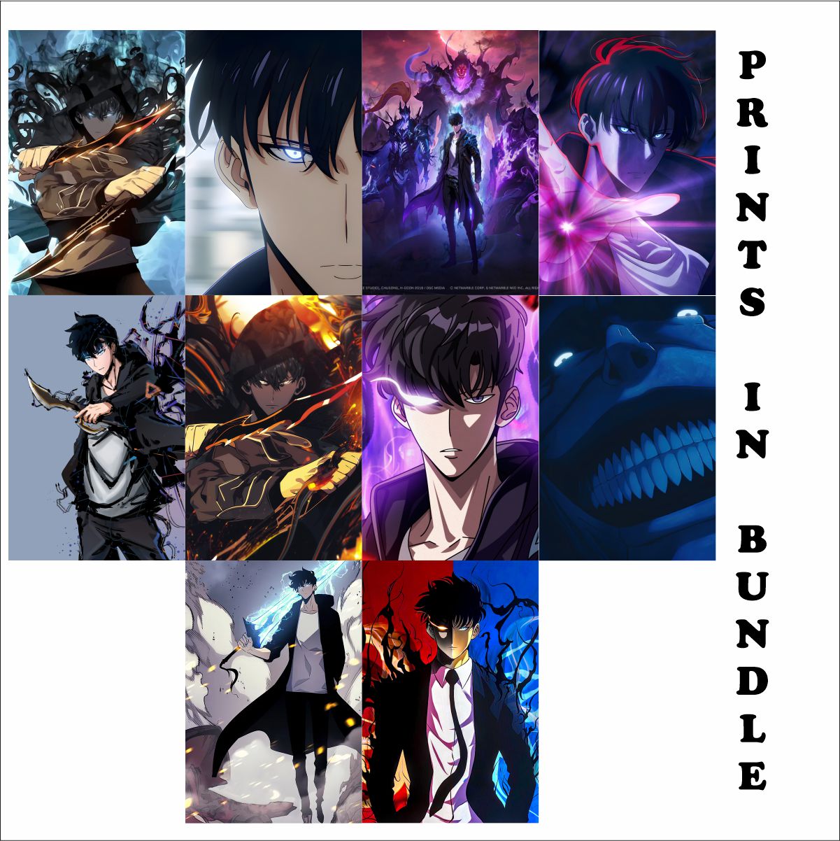 Solo Leveling Posters A4 Size Pack Of 10 (Set 1)