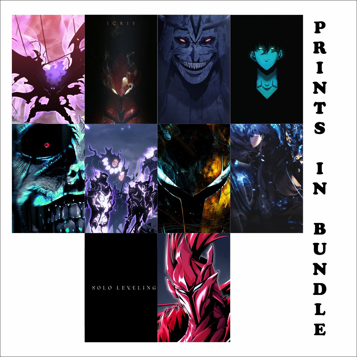 Solo Leveling Posters A4 Size Pack Of 10 (Set 3)