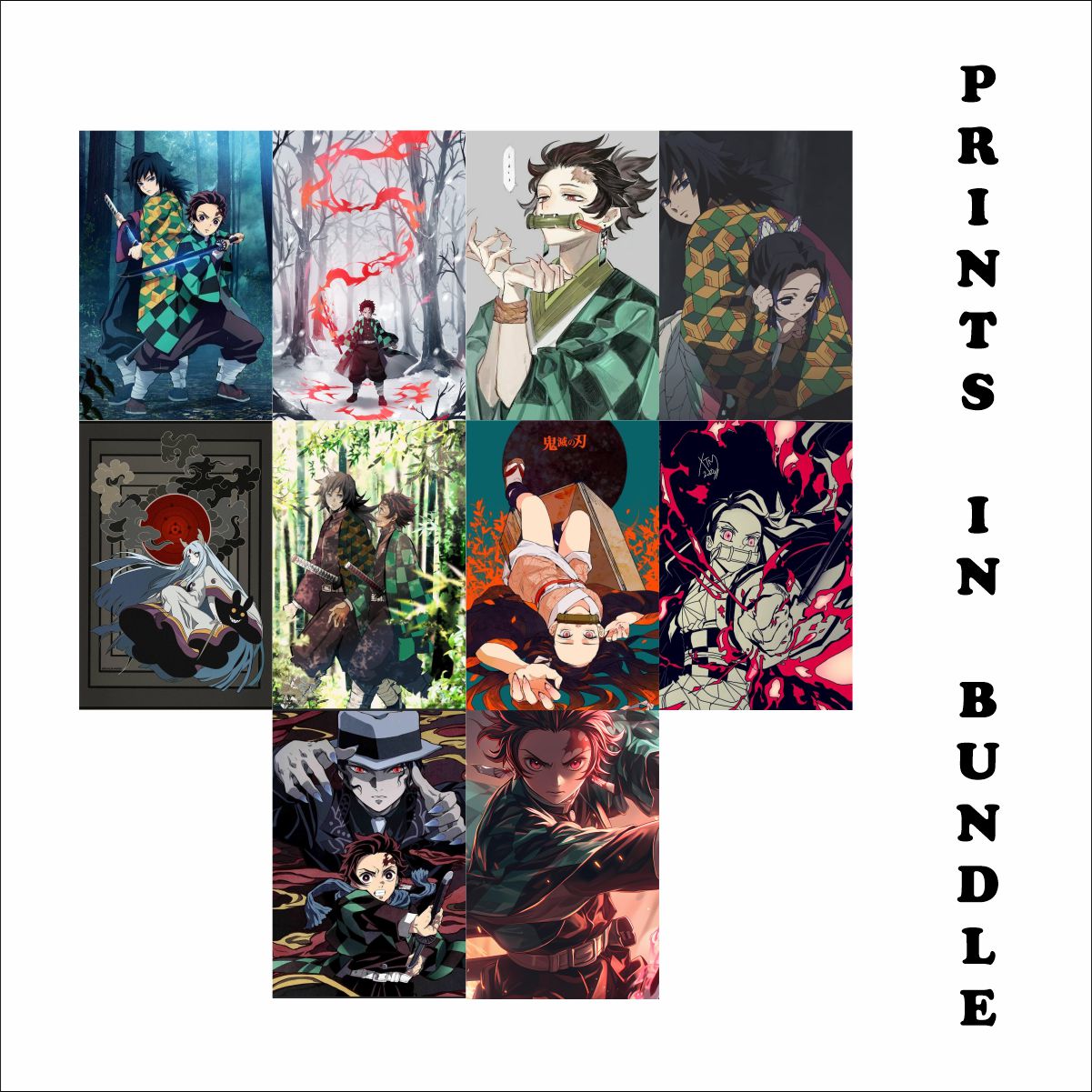 10 Demon Slayer Posters A4 Size (Set 3)