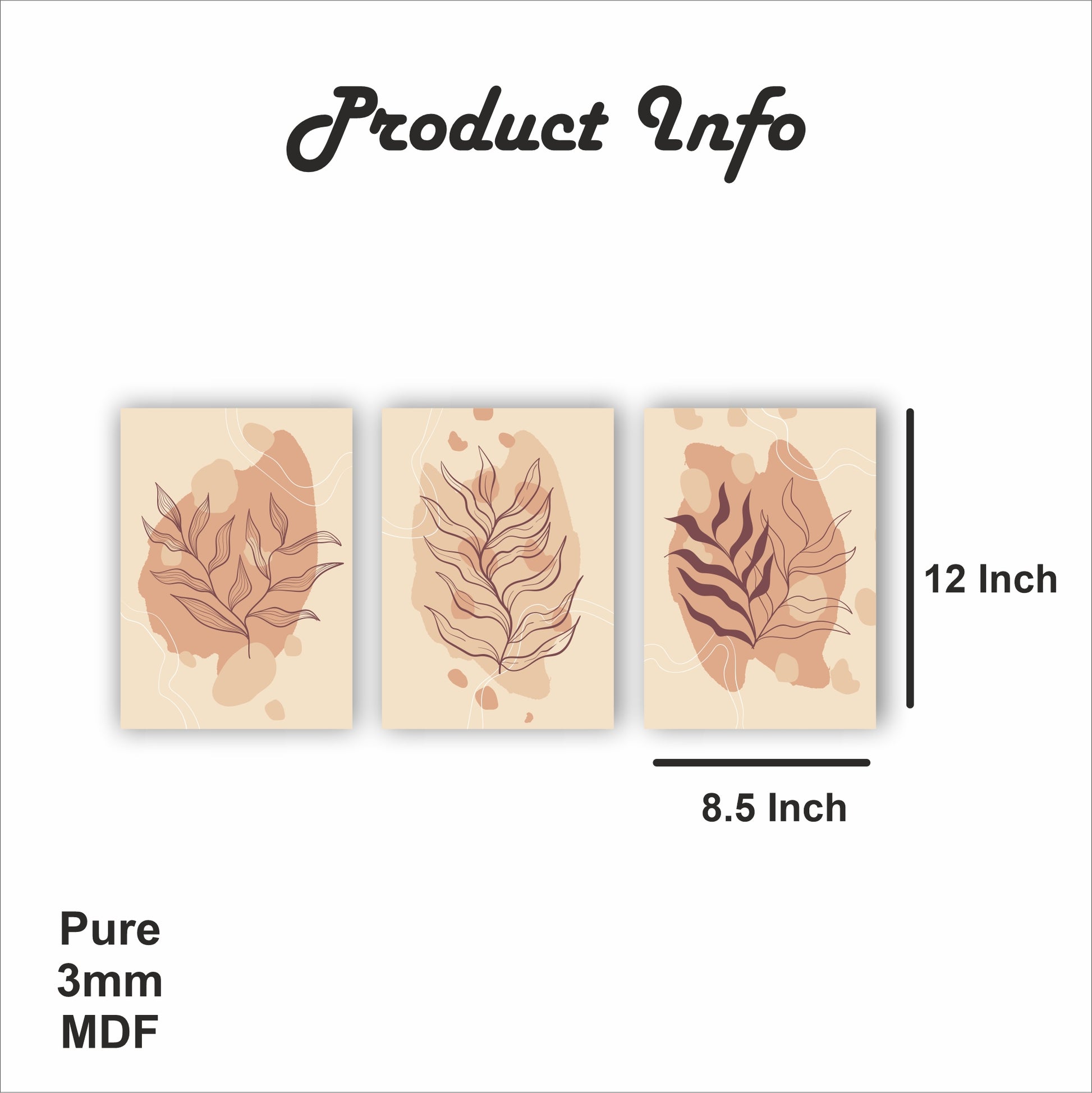 Pack Of 3 Multicolor Boho Flaunt Printed Wall Decor For Any Space