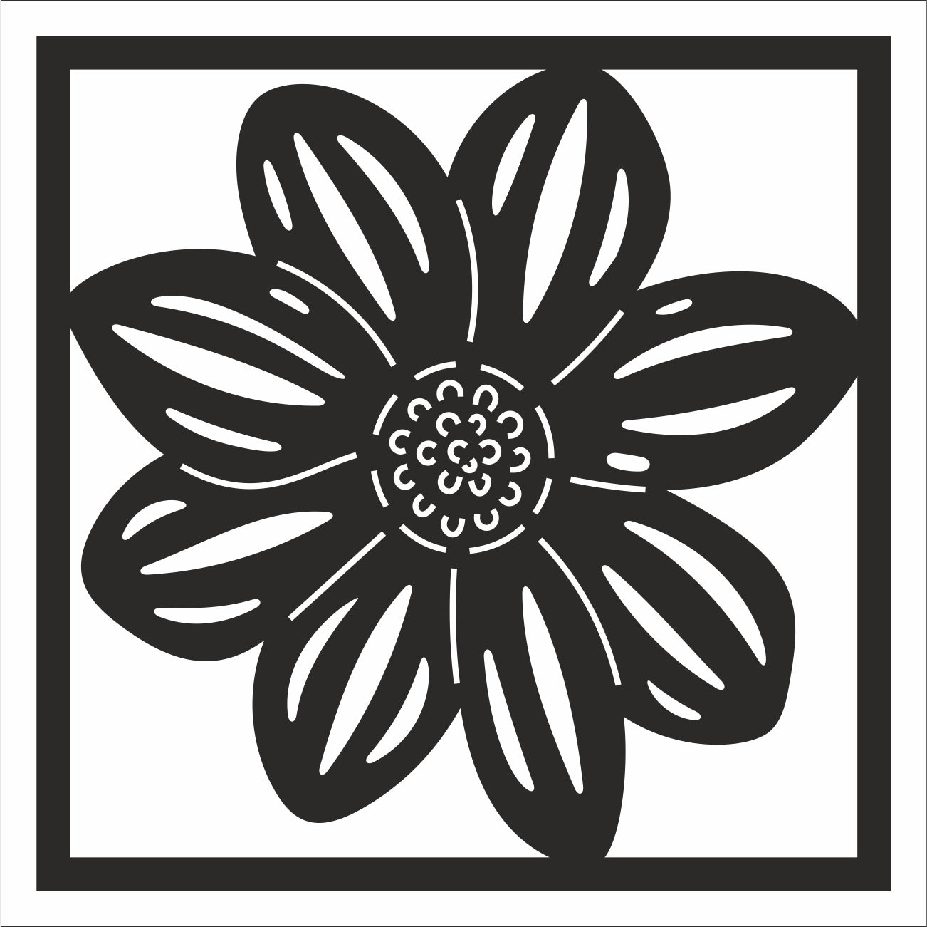 Black Rectangular Floral Themed Decorative Wall Hangings