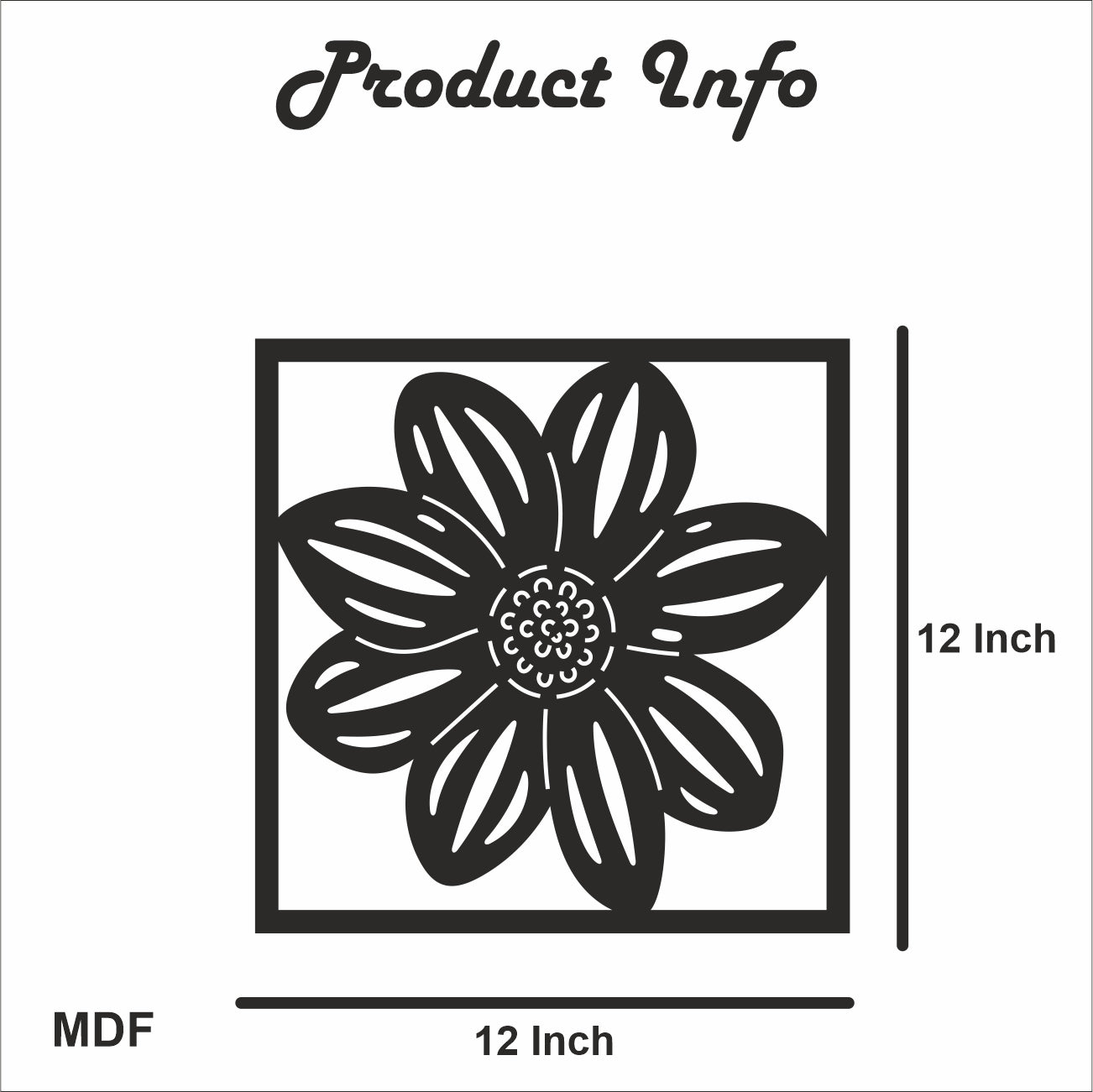 Black Rectangular Floral Themed Decorative Wall Hangings