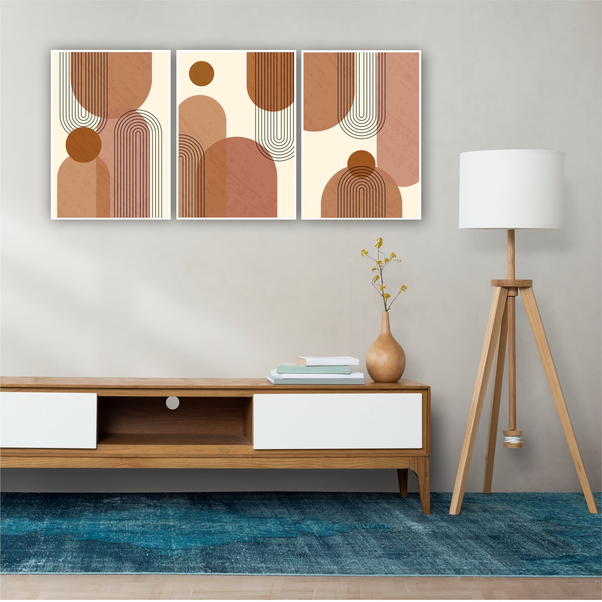 Pack Of 3 Multicolor Century Boho Printed Wall Decor For Any Space