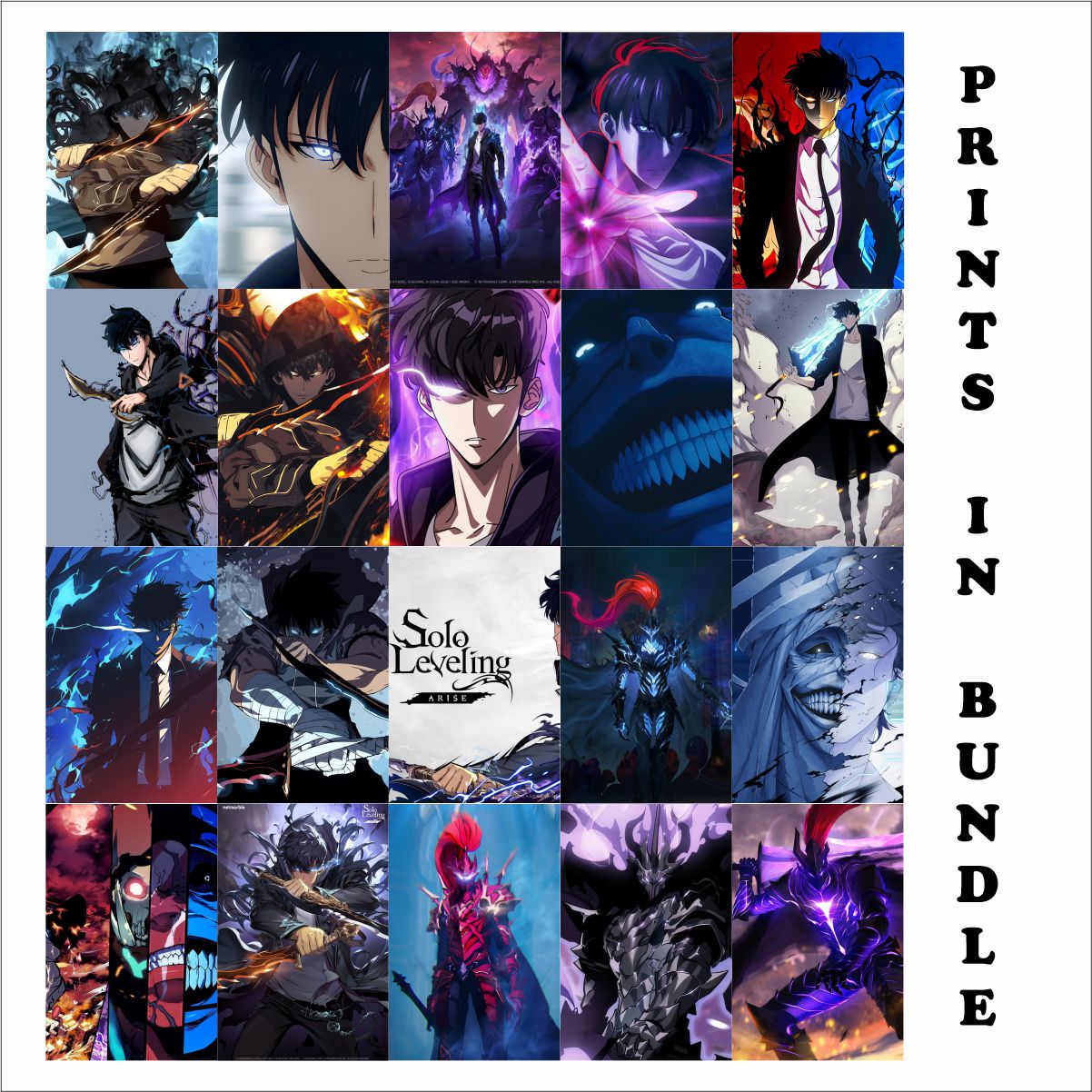 Solo Leveling Posters A4 Size Pack Of 20