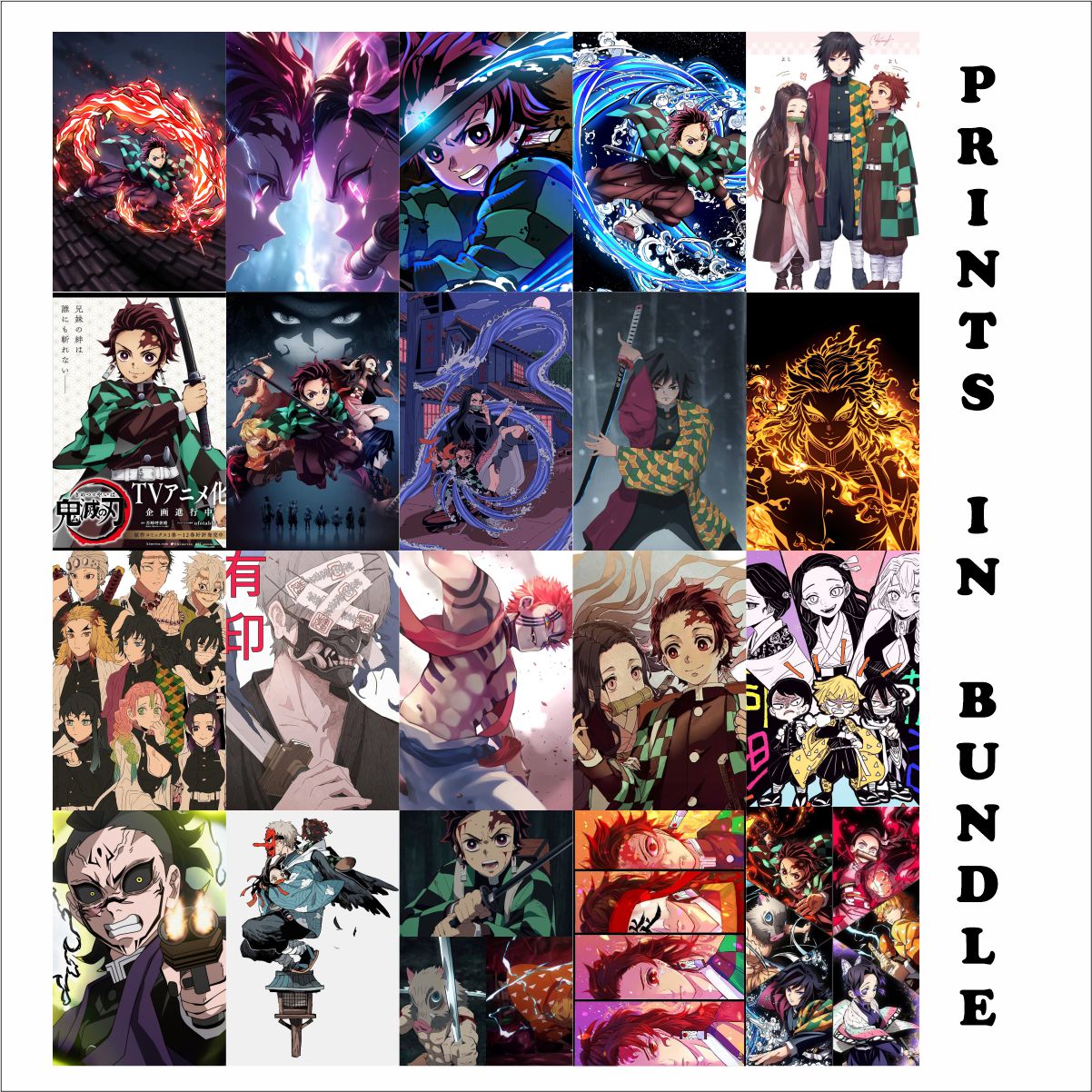 Demon Slayer Posters A4 Size  Pack Of 20