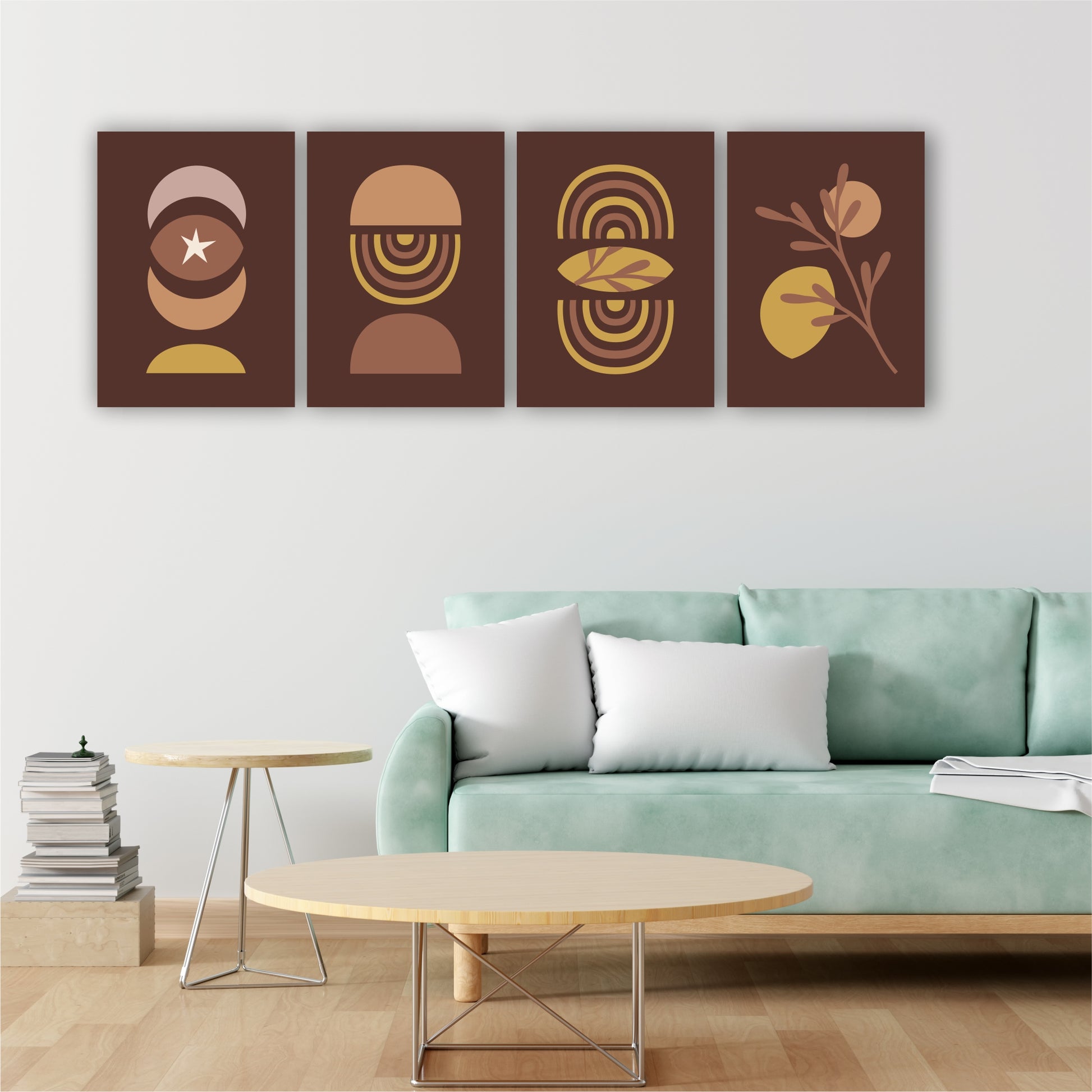 Pack Of 4 Multicolor Floral Boho Printed Wall Decor For Any Space