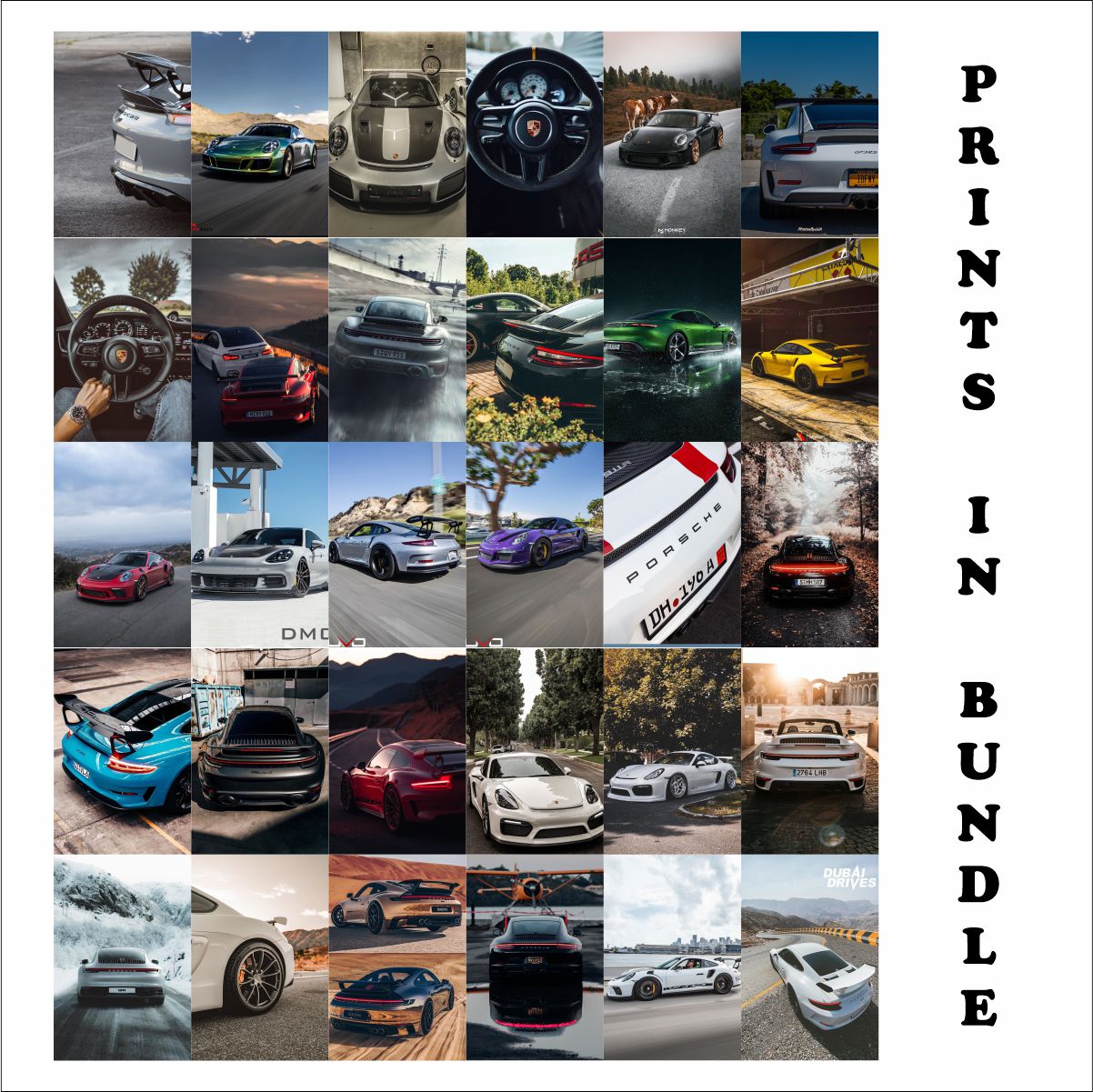 Porche Posters A6 Size Pack Of 30