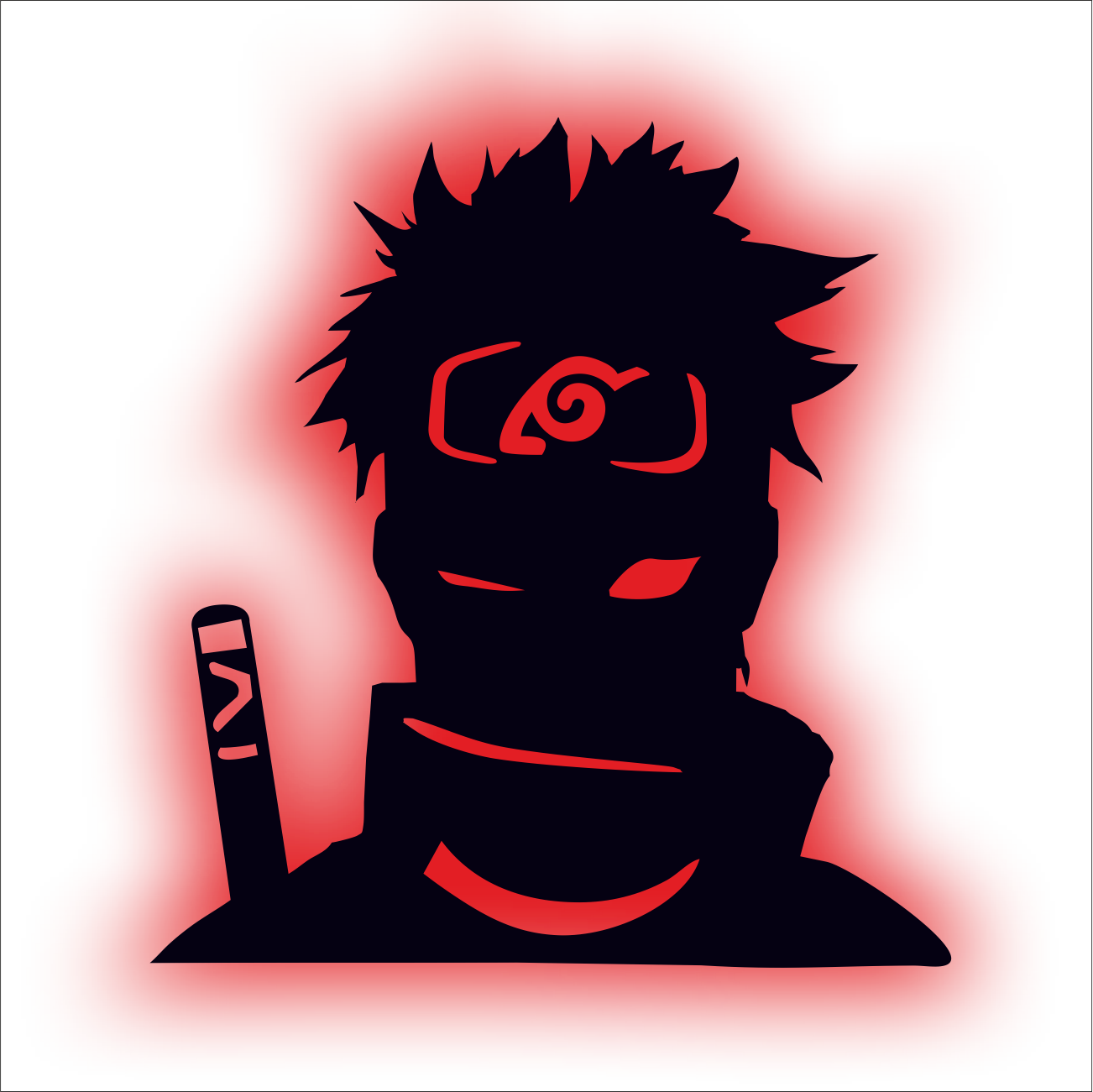 Shisui Backlit Engineered Wood wall art Red Anime Themed