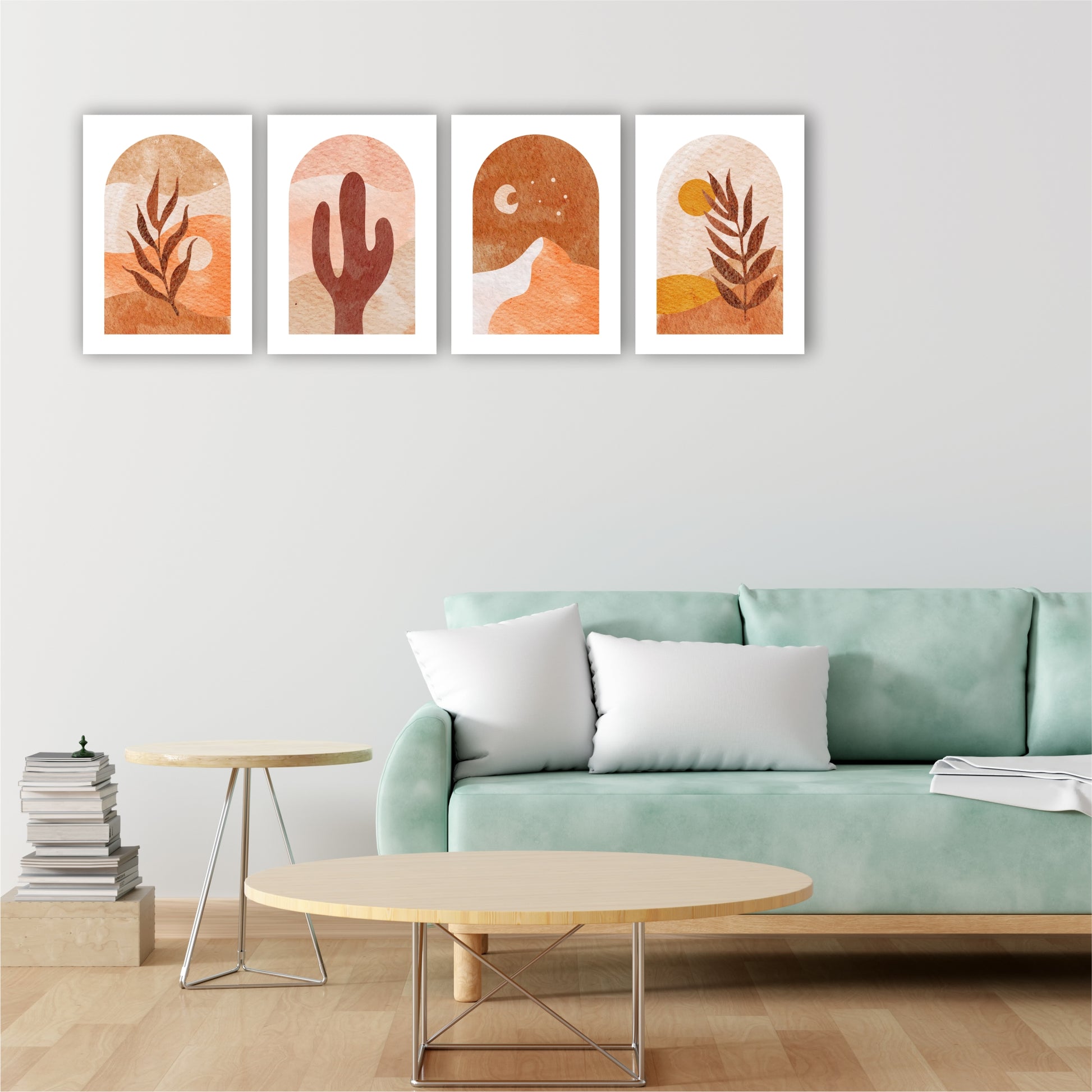 Pack Of 4 Multicolor Arch Boho Printed Wall Decor For Any Space