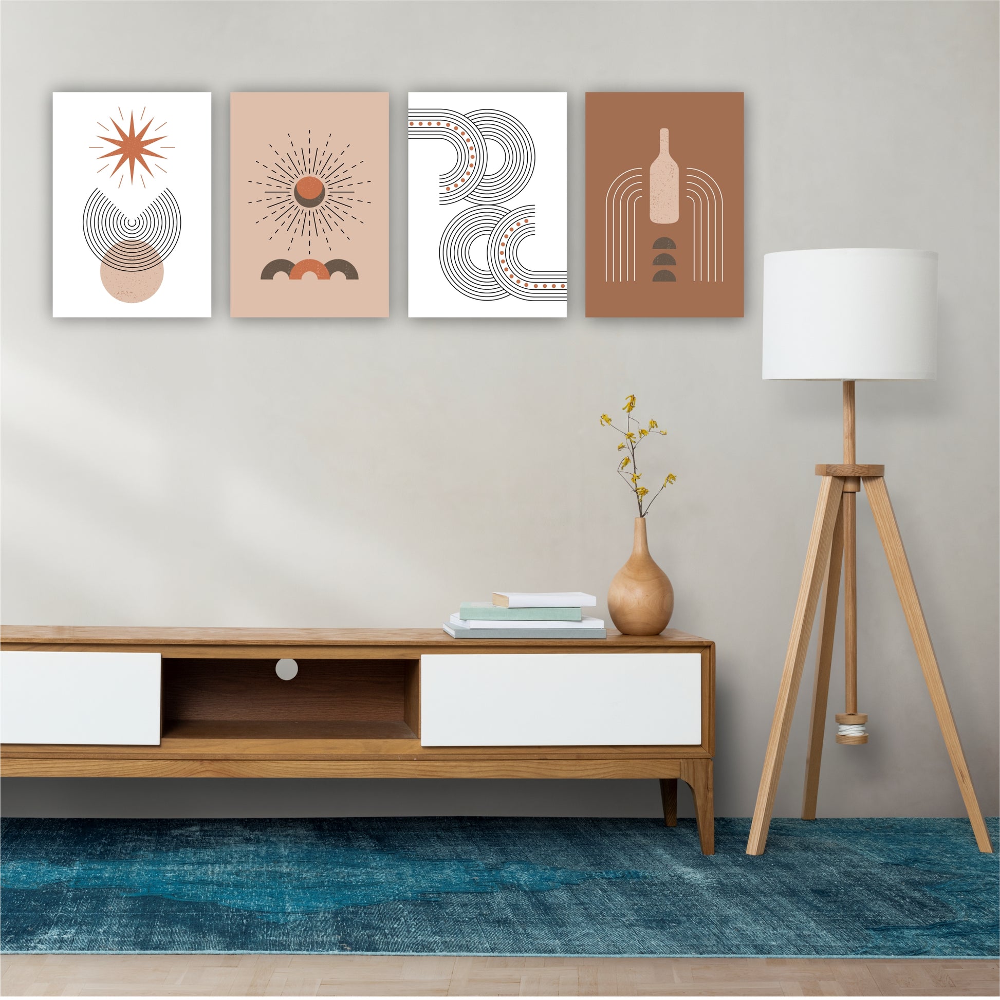 Pack Of 4 Multicolor Abstract Printed Wall Decor For Any Space