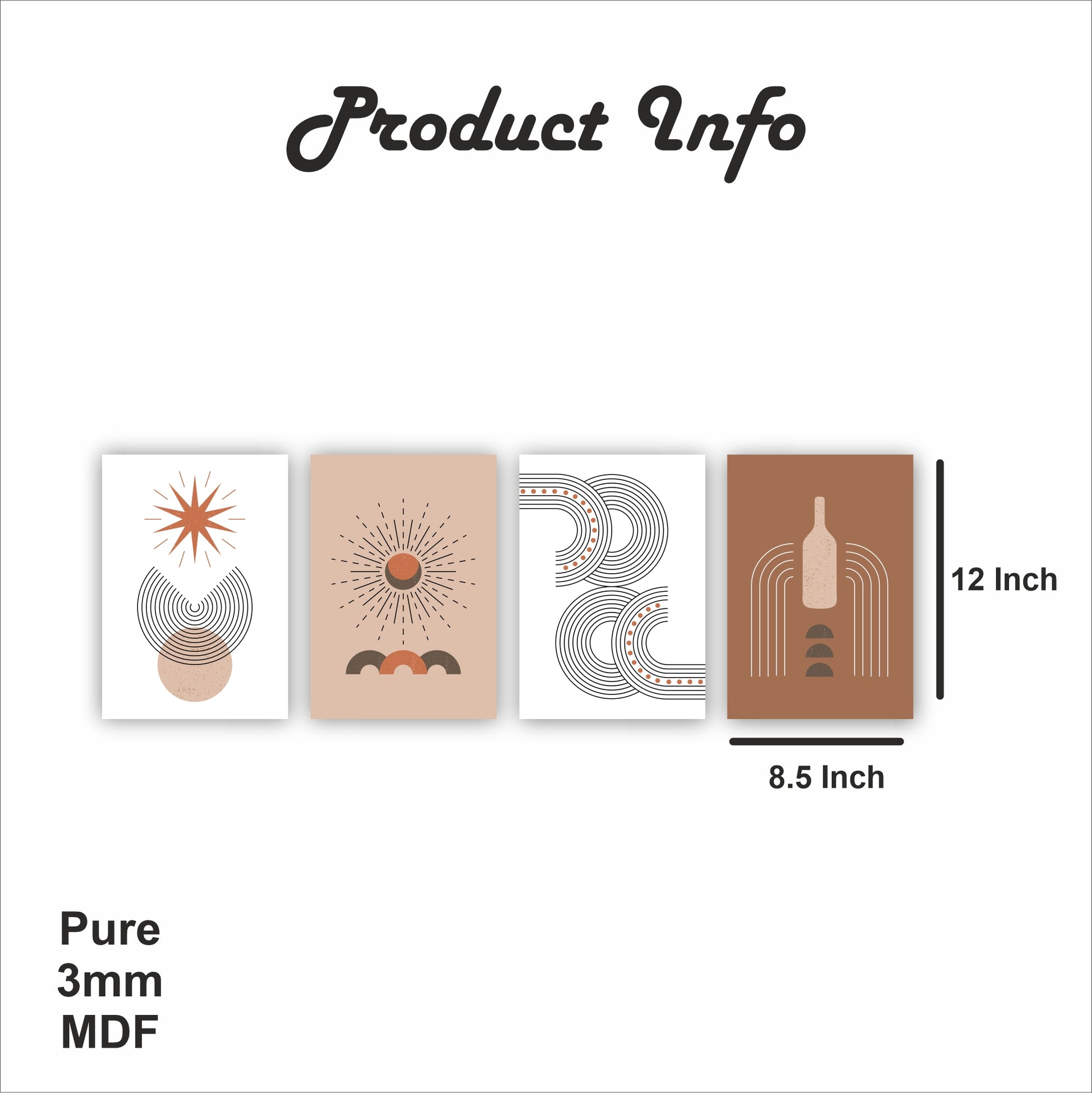 Pack Of 4 Multicolor Abstract Printed Wall Decor For Any Space