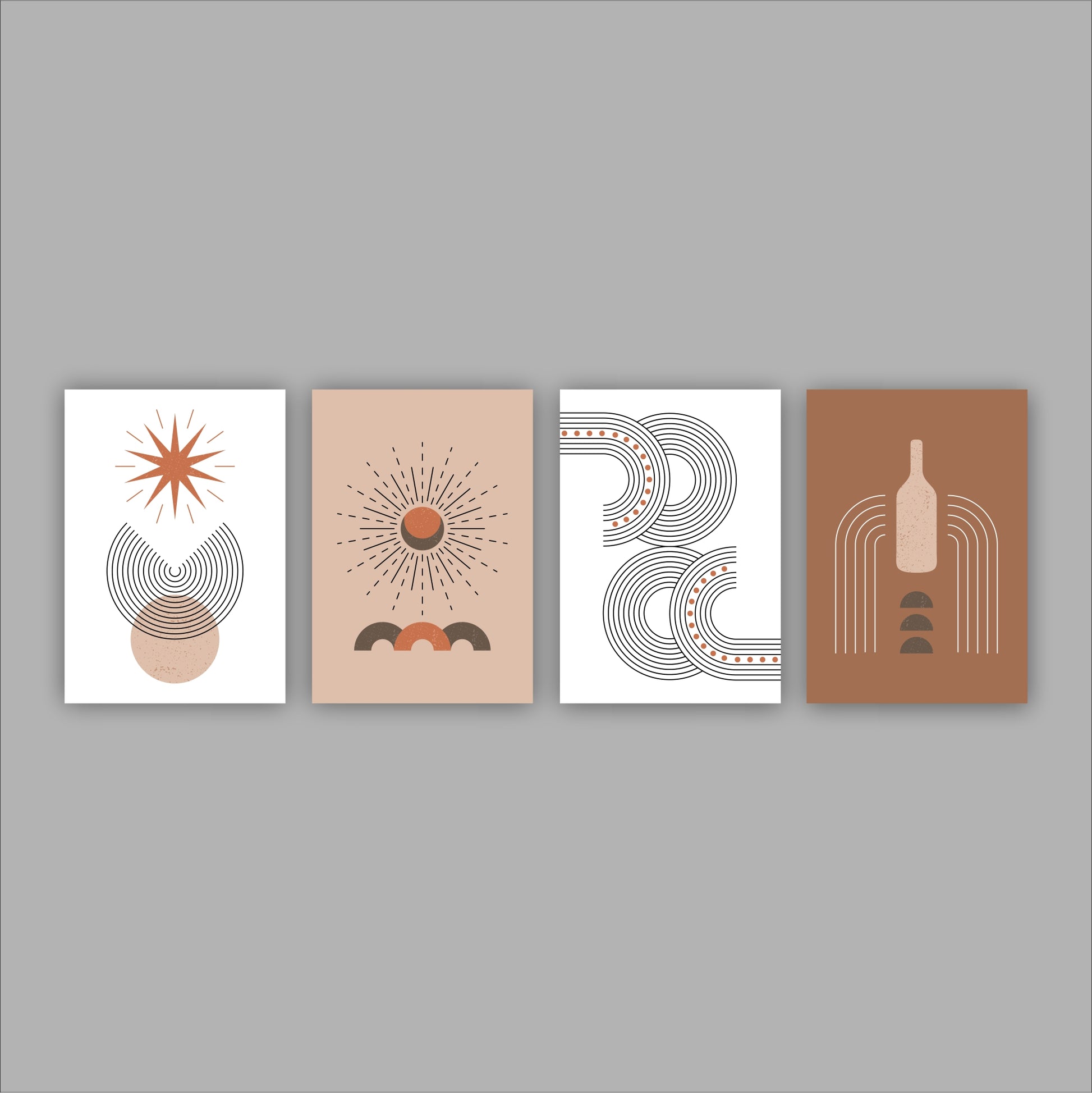 Pack Of 4 Multicolor Abstract Printed Wall Decor For Any Space