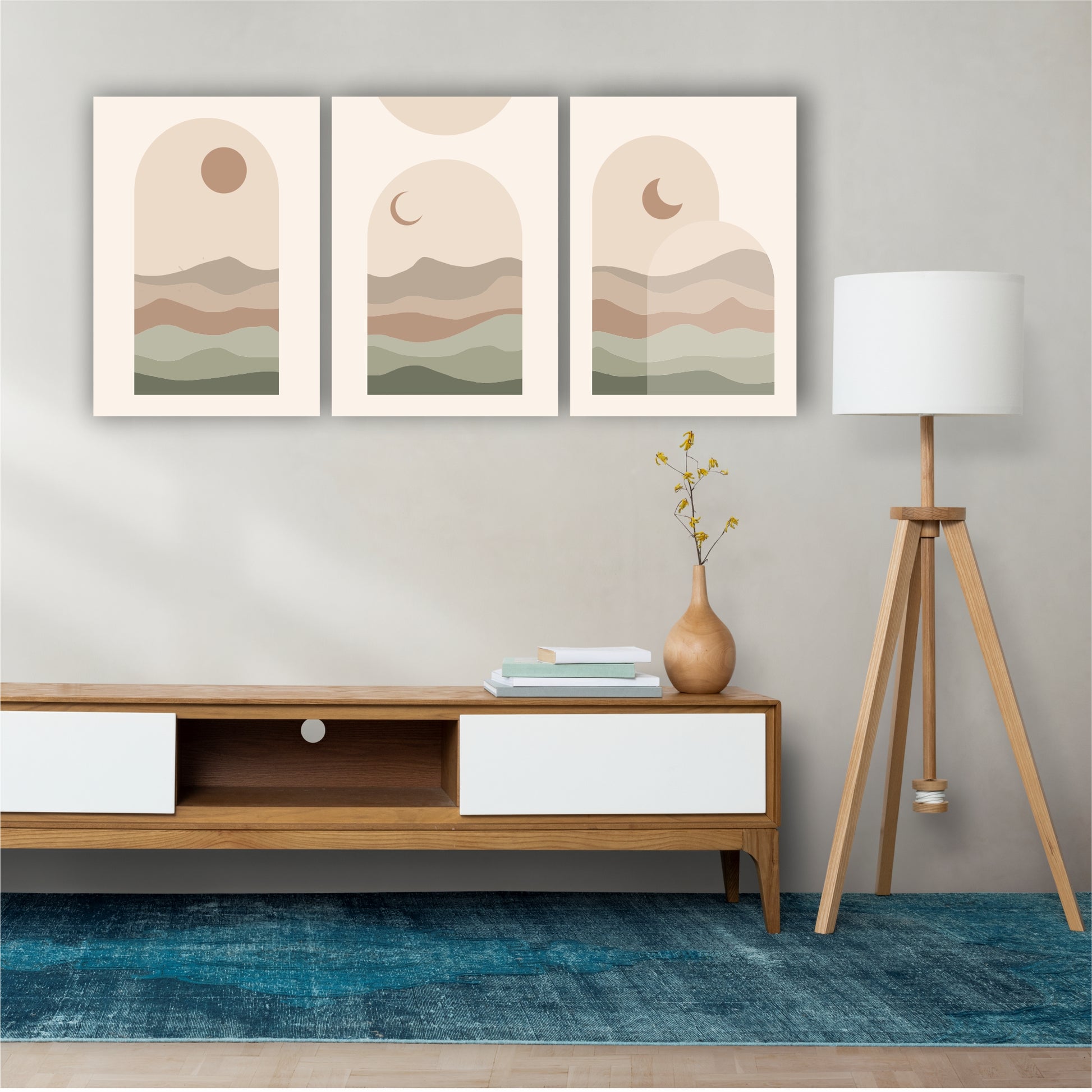 Pack Of 3 Multicolor Landscape Abstract Printed Wall Decor For Any Space