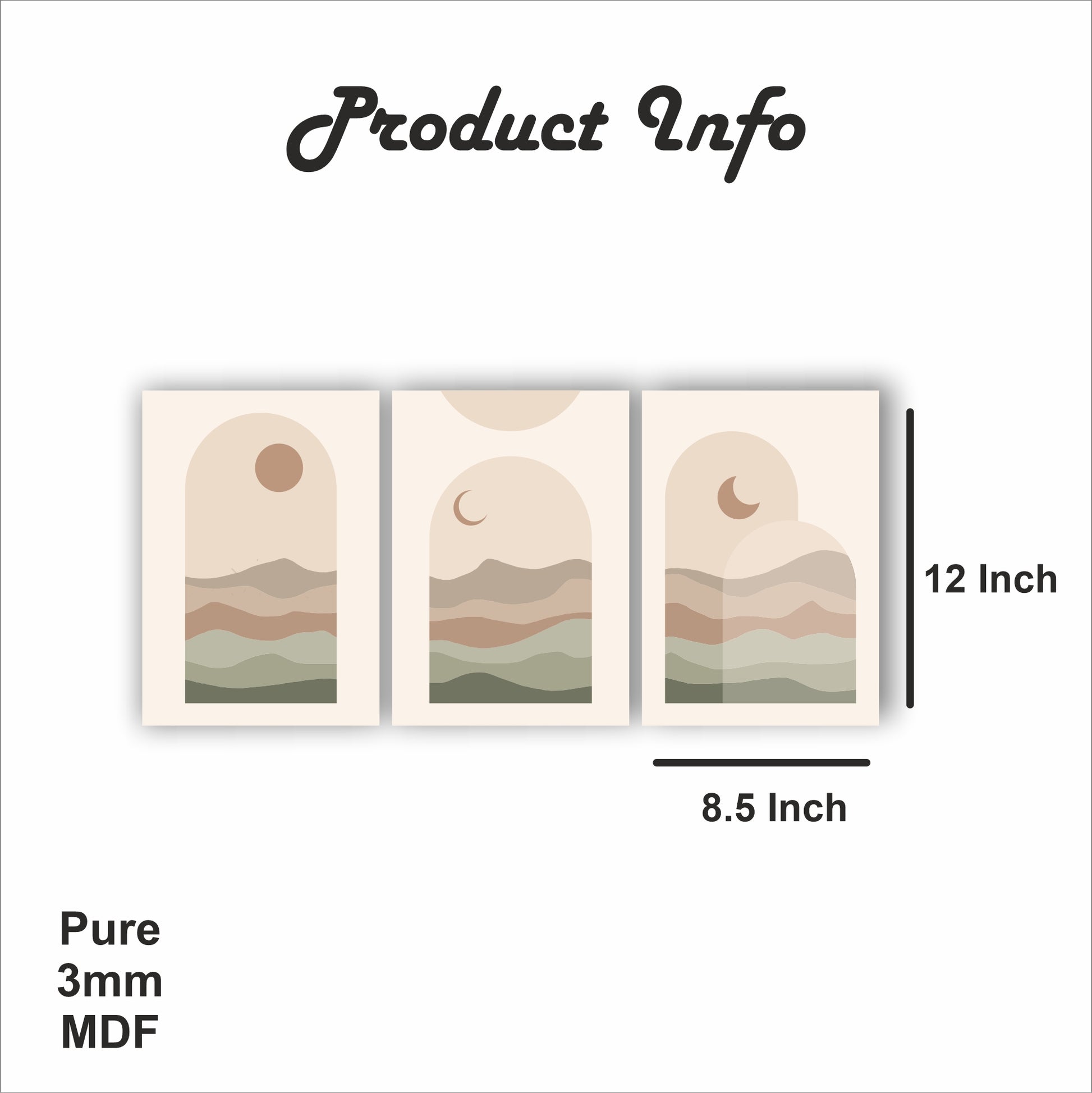 Pack Of 3 Multicolor Landscape Abstract Printed Wall Decor For Any Space