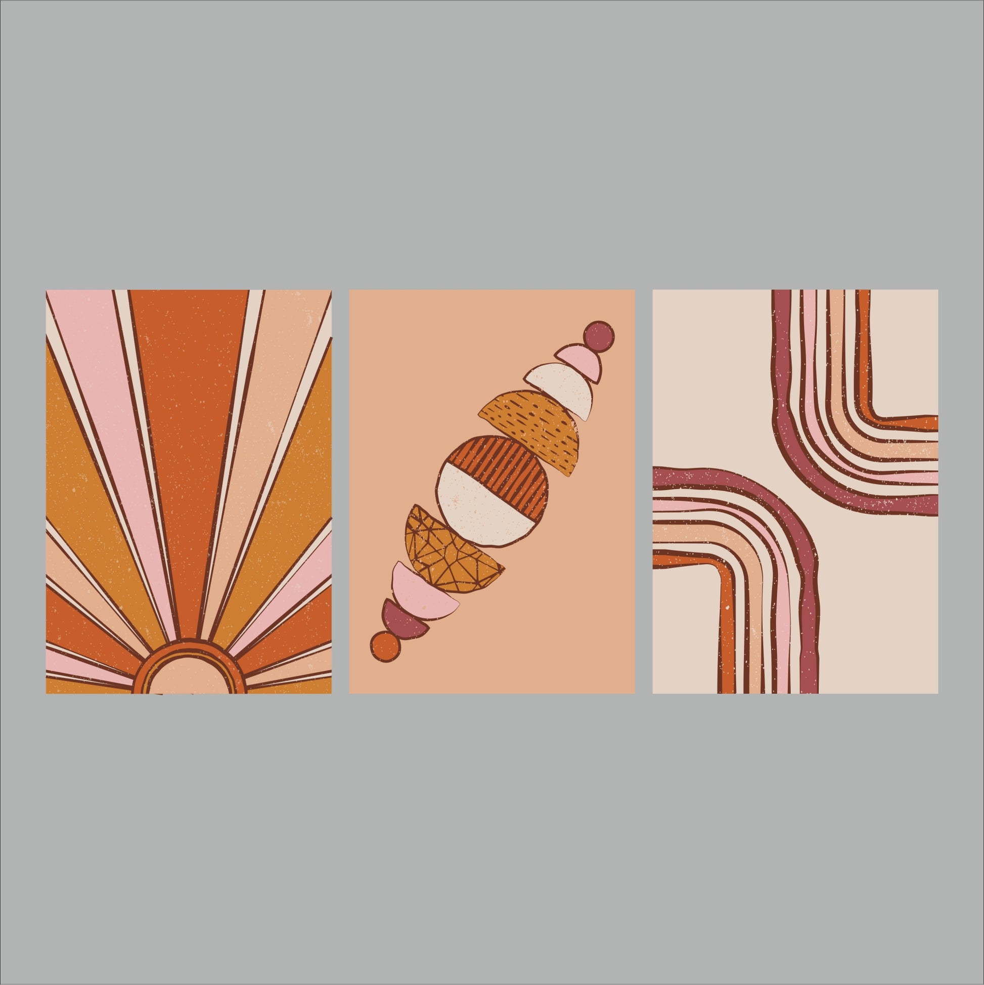 Pack Of 4 Brown Boho Printed Wall Decor For Any Space