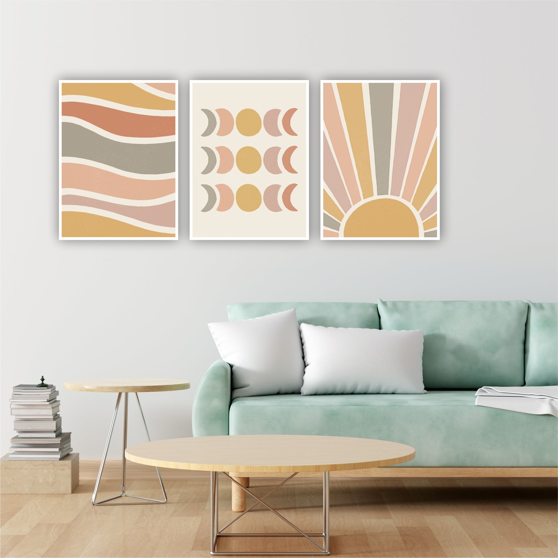 Pack Of 3 Multicolor Hand Drawn Boho Printed Wall Decor For Any Space