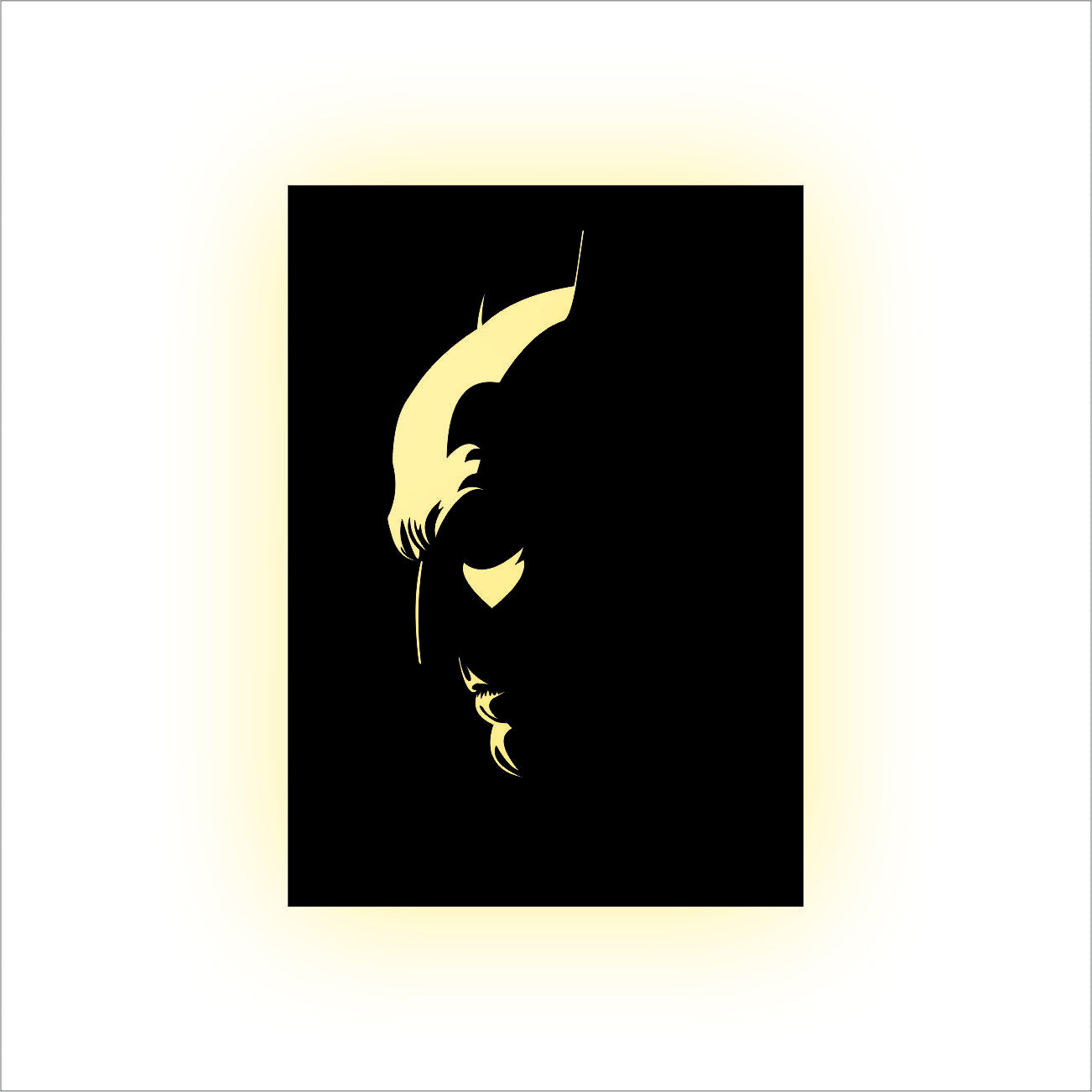 batman Backlit Wall Decor Side Face Warm White Led