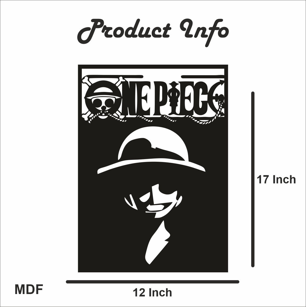 One Piece Backlit  Engineered Wood Red Free Anime Wall Art