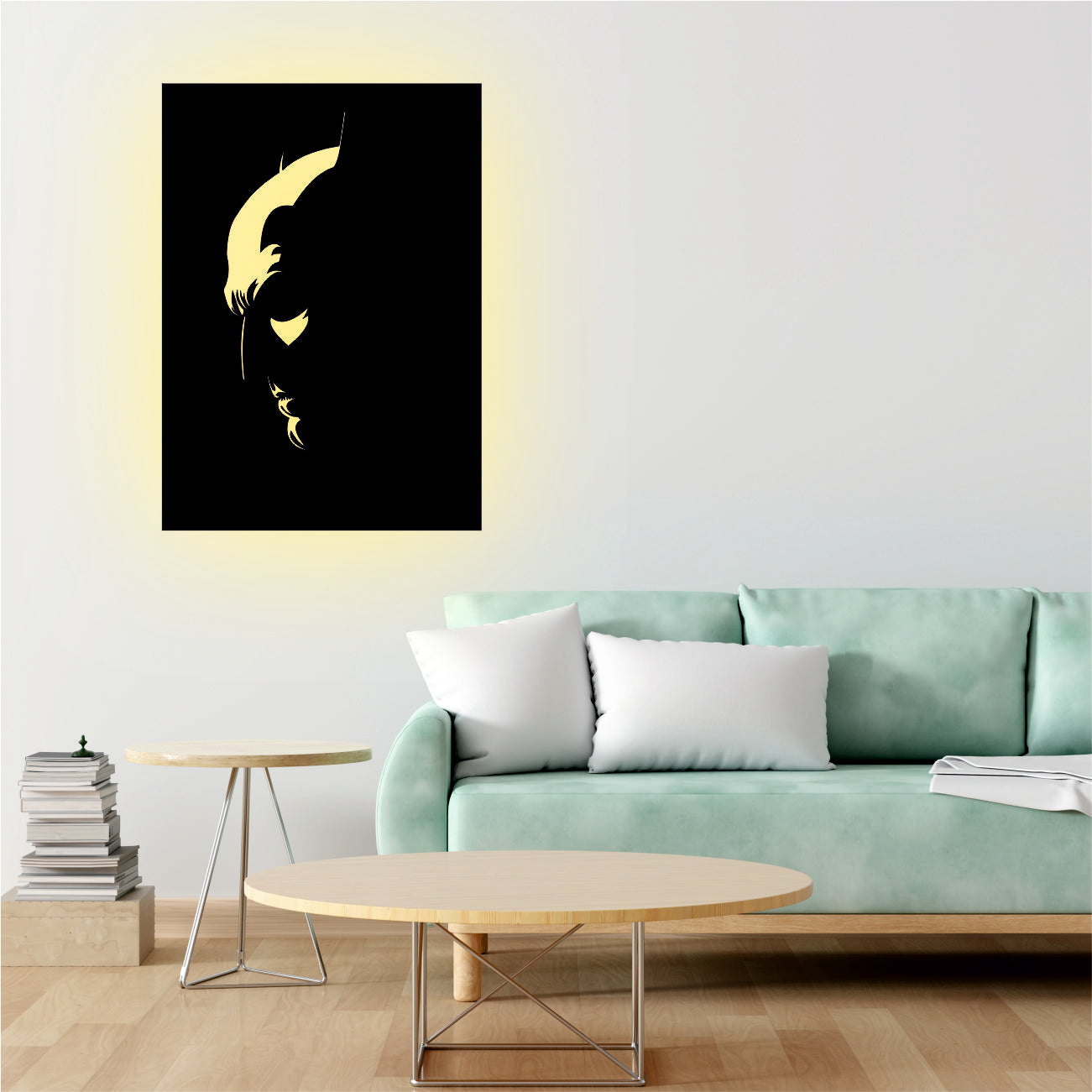 batman Backlit Wall Decor Side Face Warm White Led