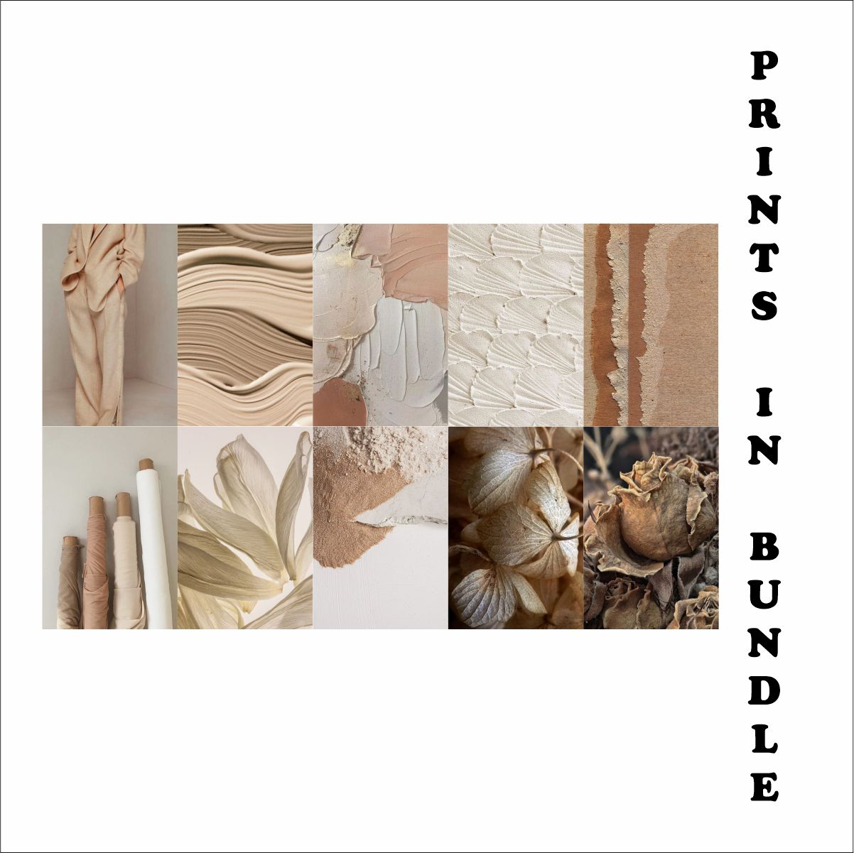 Beige Aesthetic Poster A4 Size Pack Of 10 (Set 1)