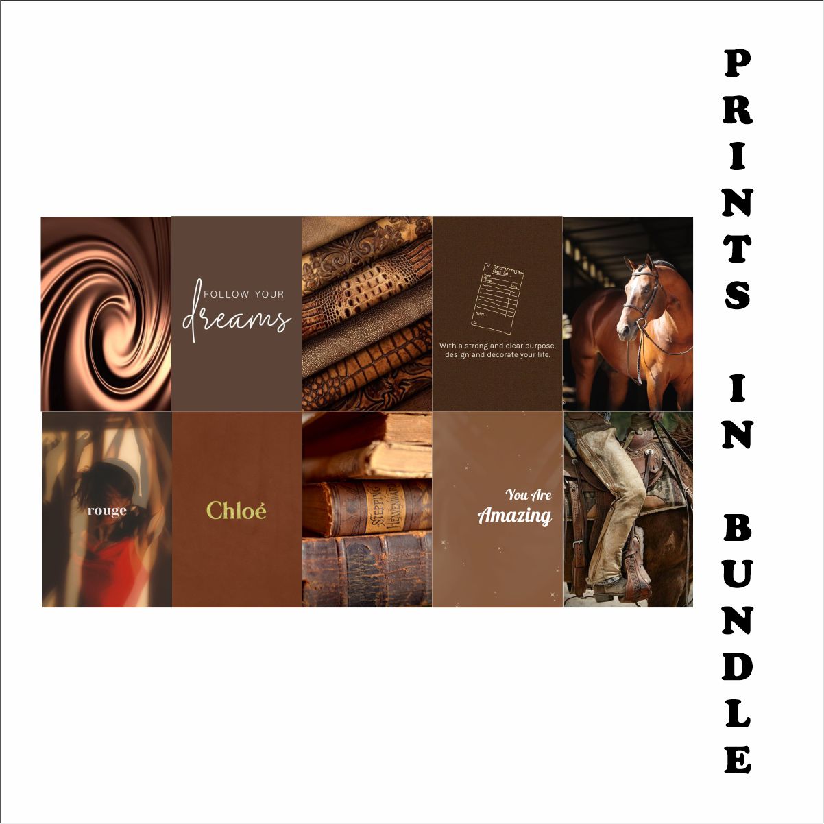 Brown Aesthetic Poster A4 Size Pack Of 10