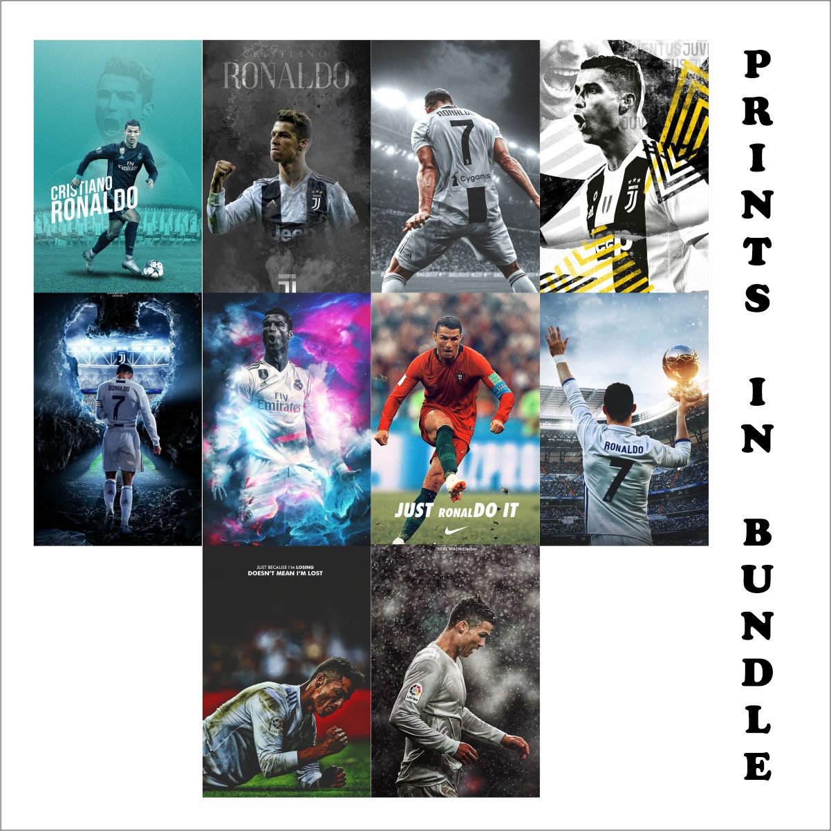 Ronaldo Football Poster A4 Size Pack of 10