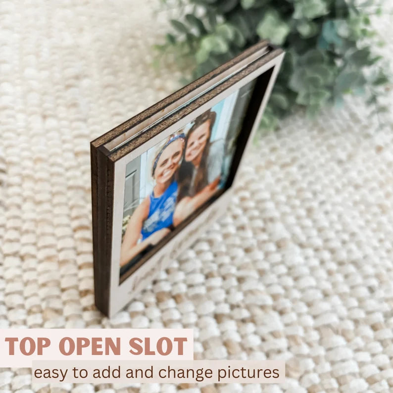 MDF Fridge Magnet Photo Frame With Text Pack Of 2