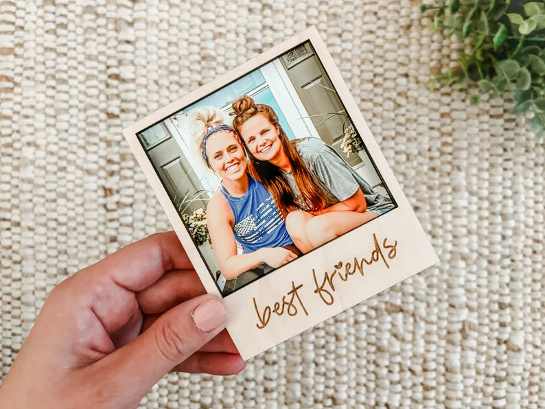 MDF Fridge Magnet Photo Frame With Text Pack Of 2