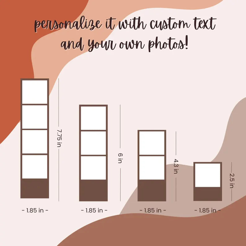 Wooden Photo Strip Fridge Magnet Pack Of 2