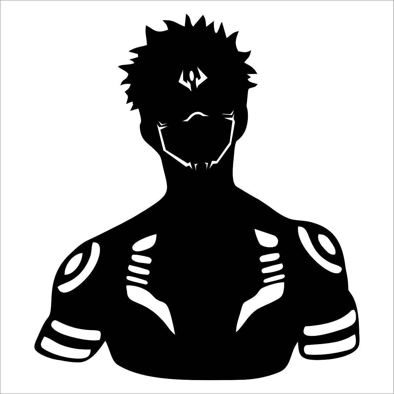 Sukuna Backlit Engineered Wood Red Anime Wall Sculpture