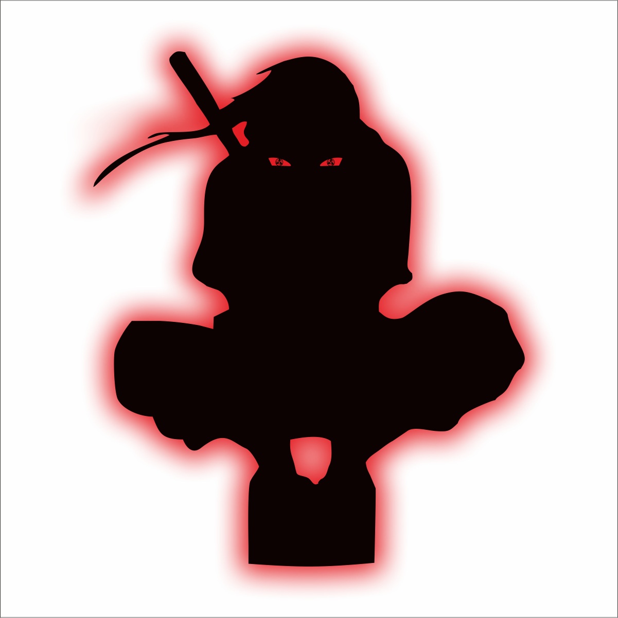 Itachi backlit Engineered Wood  Red Anime Wall Hanging
