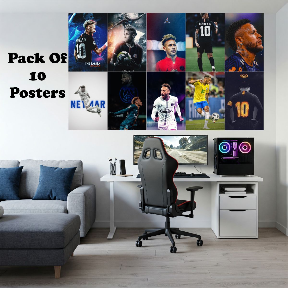Neymar Football Poster A4 Size Pack of 10