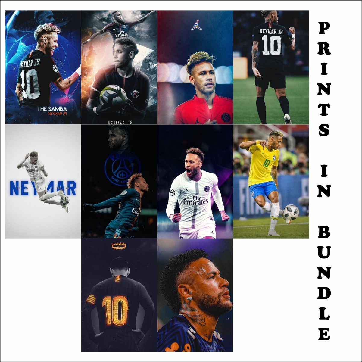 Neymar Football Poster A4 Size Pack of 10