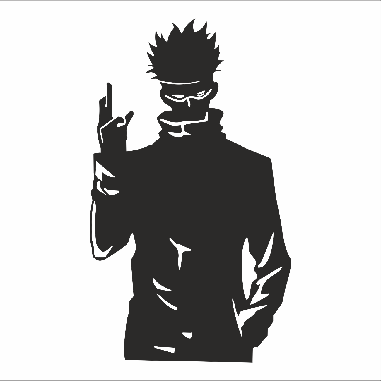 Gojo Backlit Engineered Wood Blue Anime Wall Hanging