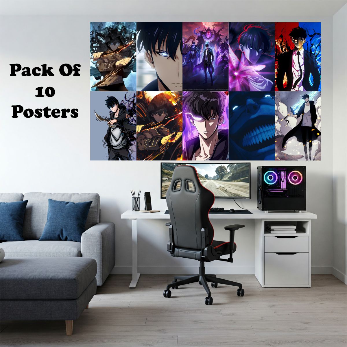 Solo Leveling Posters A4 Size Pack Of 10 (Set 1)