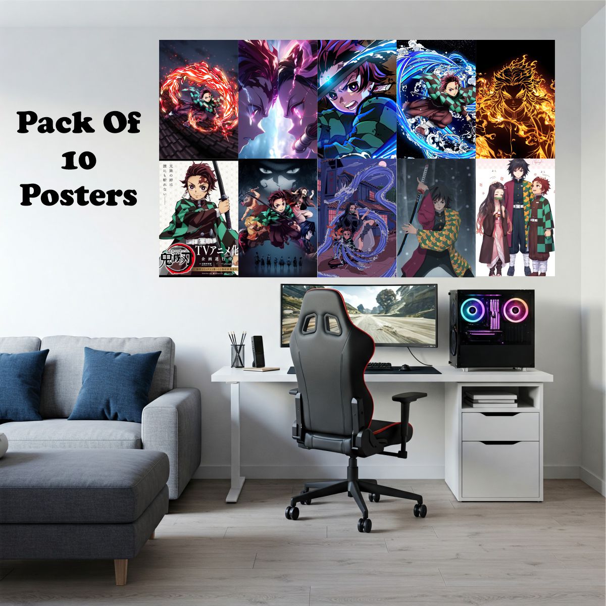 Demon Slayer Posters A4 Size Pack Of 10 (Set 1)
