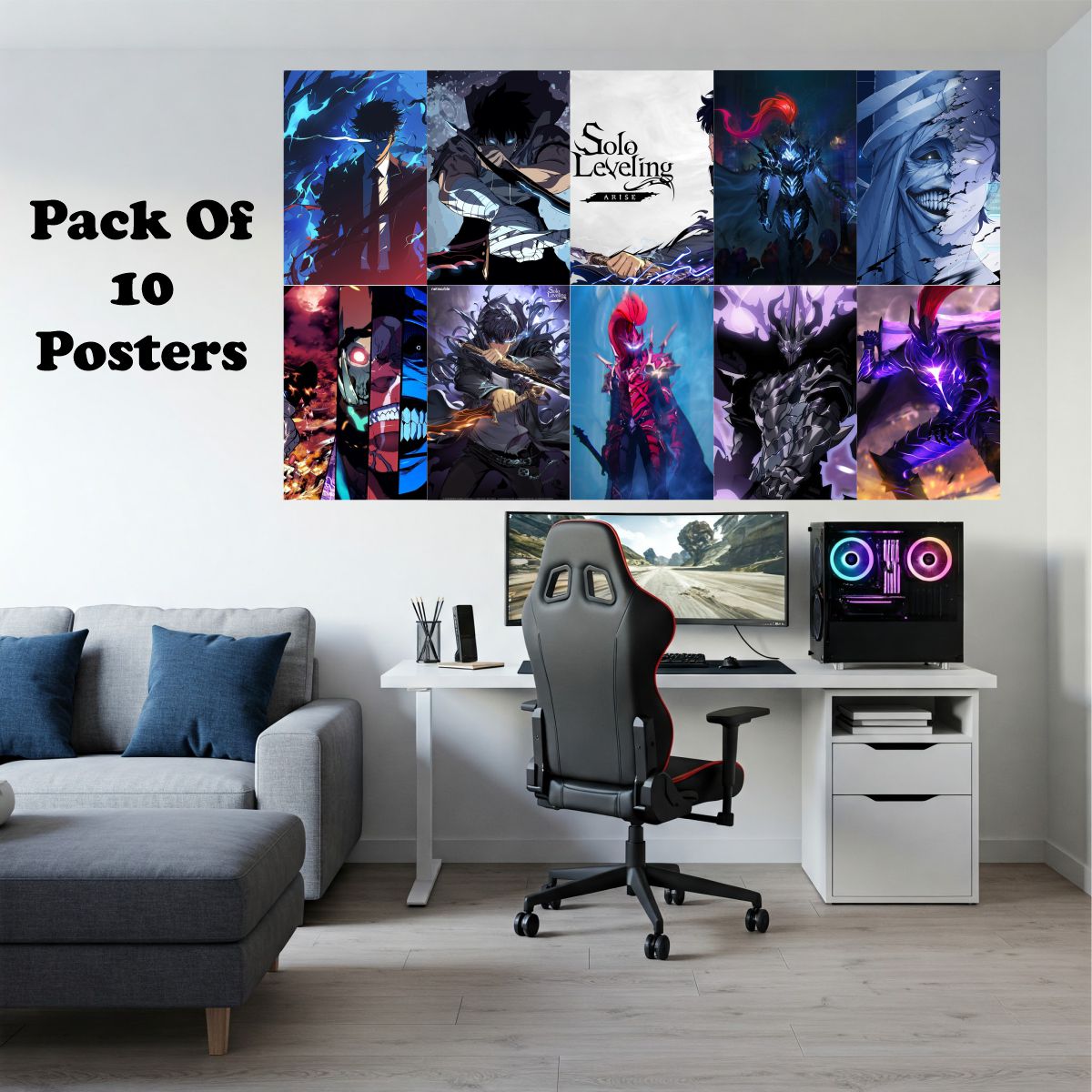 Solo Leveling Posters A4 Size Pack Of 10 (Set 2)