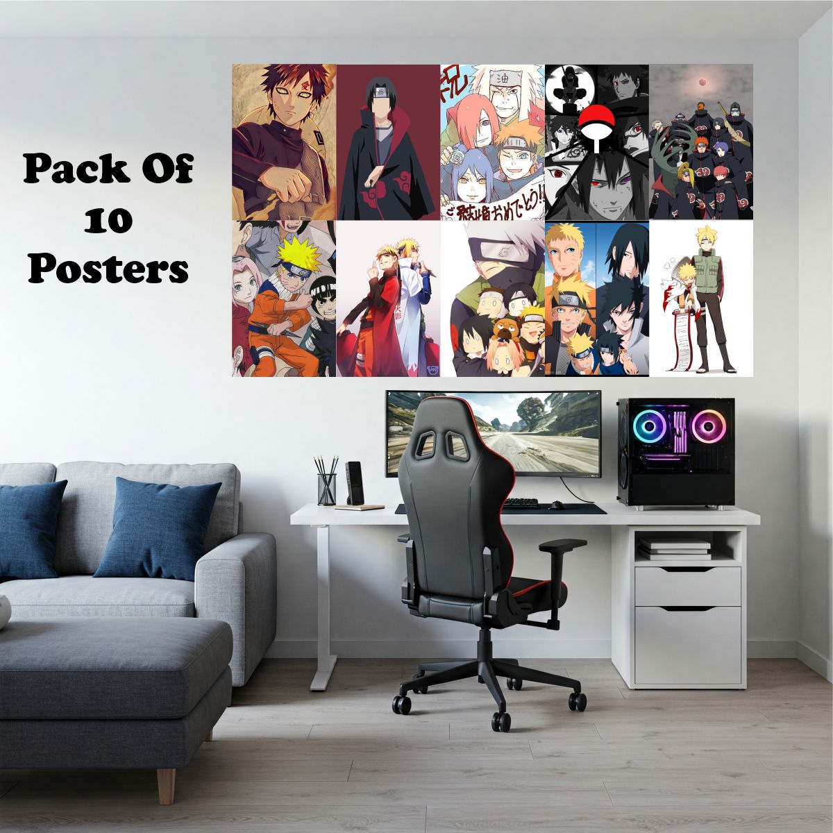 Naruto Poster Bundle A4 Size pack of 10 (Set 3)