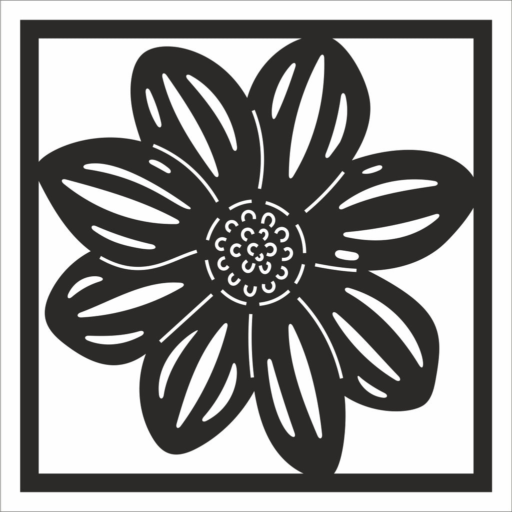 Black Rectangular Floral Themed Decorative Wall Hangings