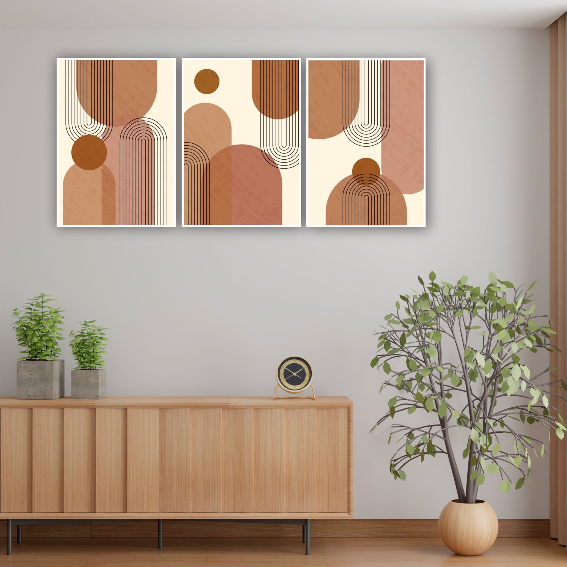 Pack Of 3 Multicolor Century Boho Printed Wall Decor For Any Space