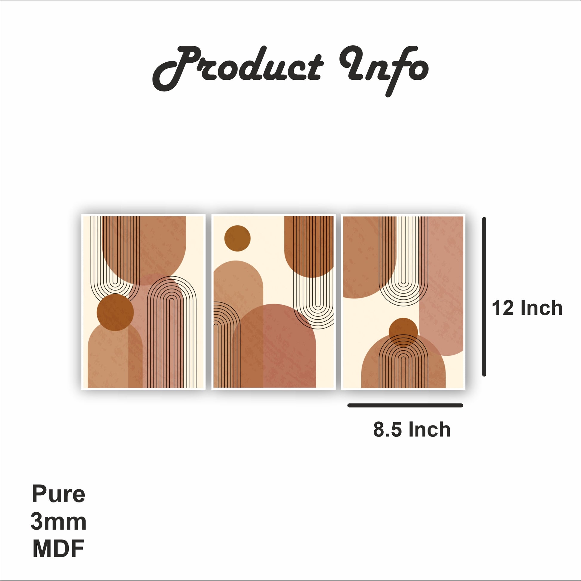 Pack Of 3 Multicolor Century Boho Printed Wall Decor For Any Space