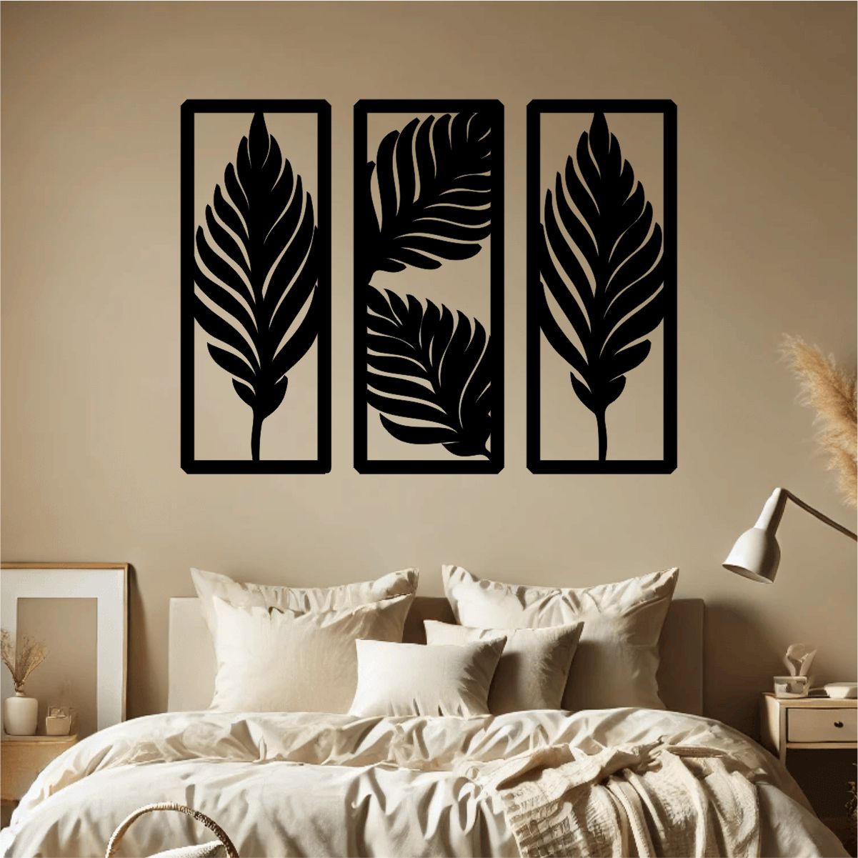 Pack of 3 Wooden Leaf Design Wall Art | For Wall Decoration