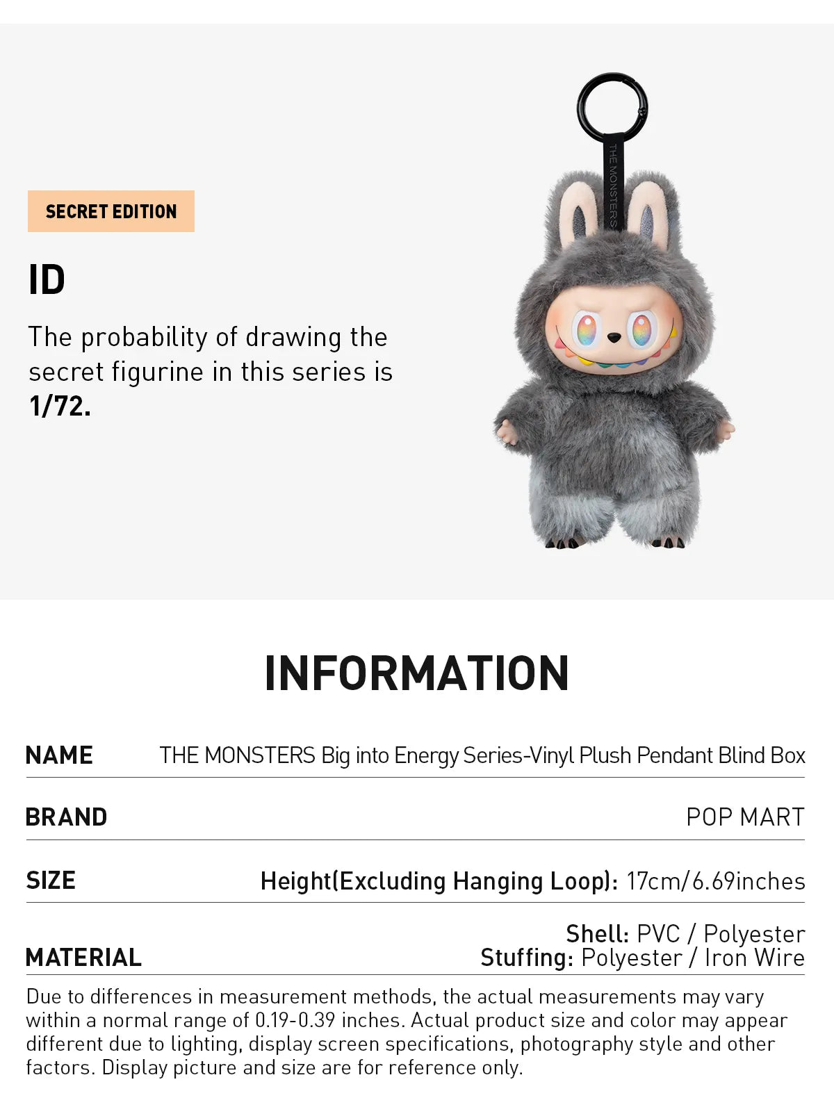 Labubu Doll Big Into Energy Plush Blind Box Vinyl Figures ( Pack Of 1 )