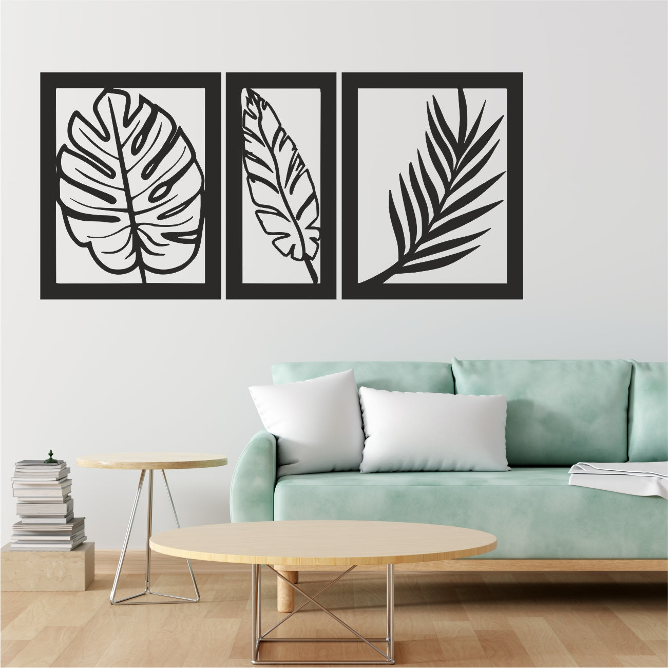Pack Of 3 Black Engineered Wood Rectangular Themed Wall Hangings