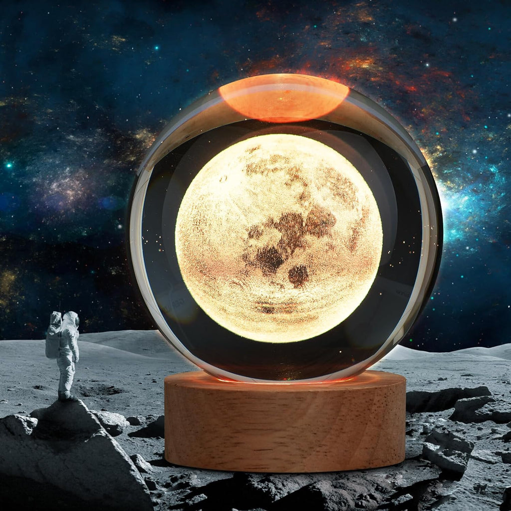 3D Crystal Ball Night Lamp(MOON) (6 cm)