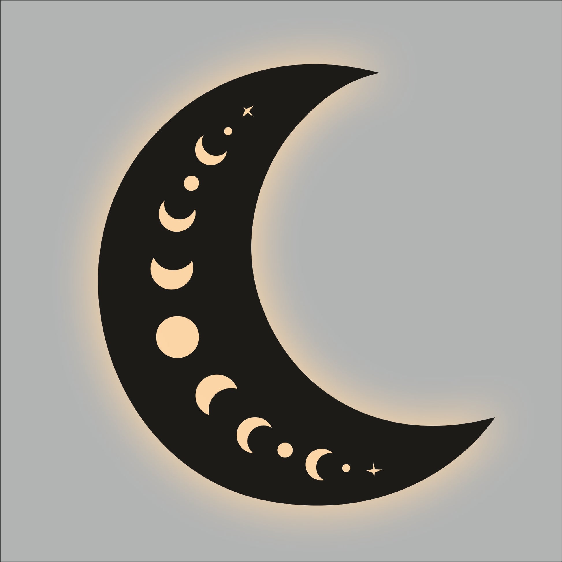Red Space Themed Moon Wall Art Decor