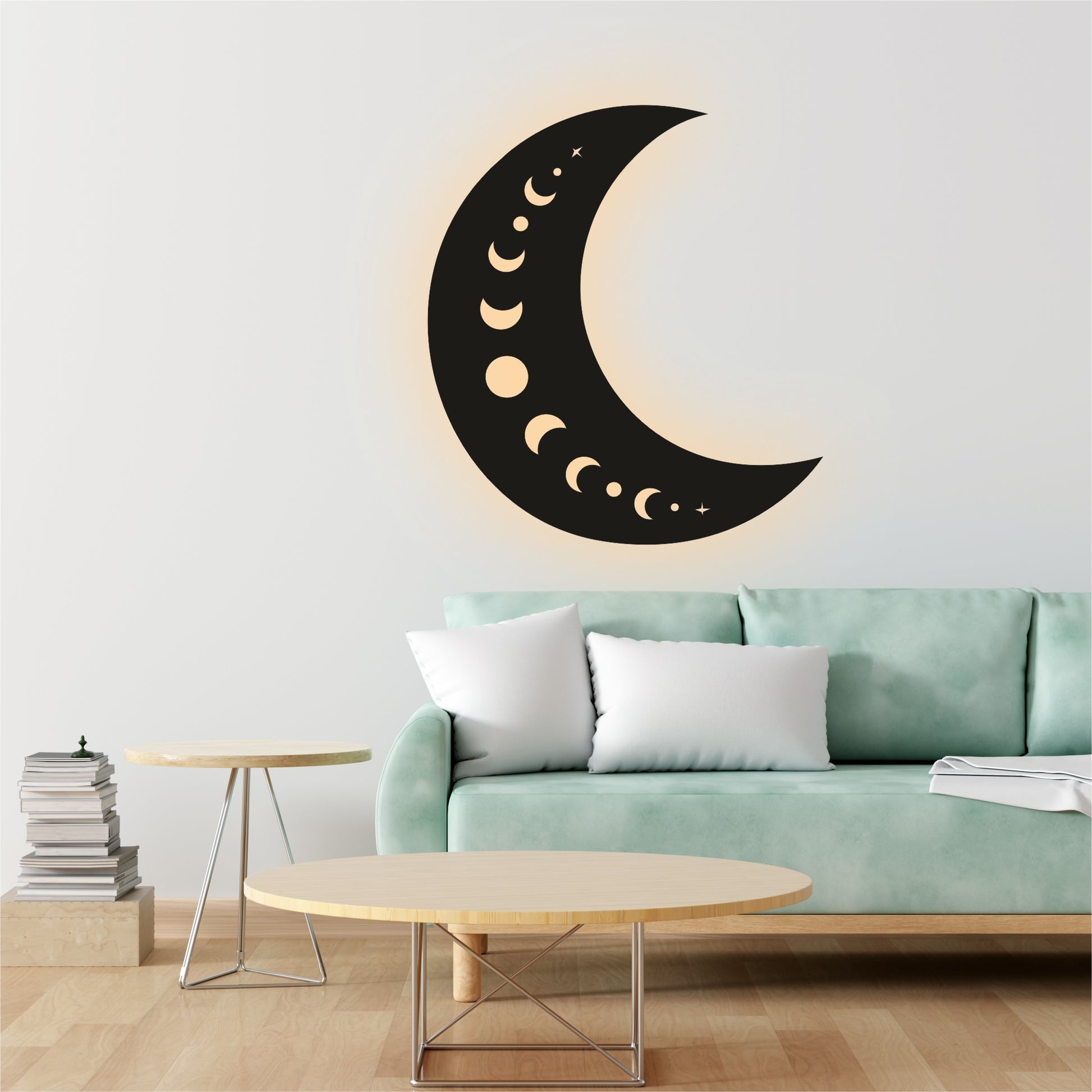 Red Space Themed Moon Wall Art Decor