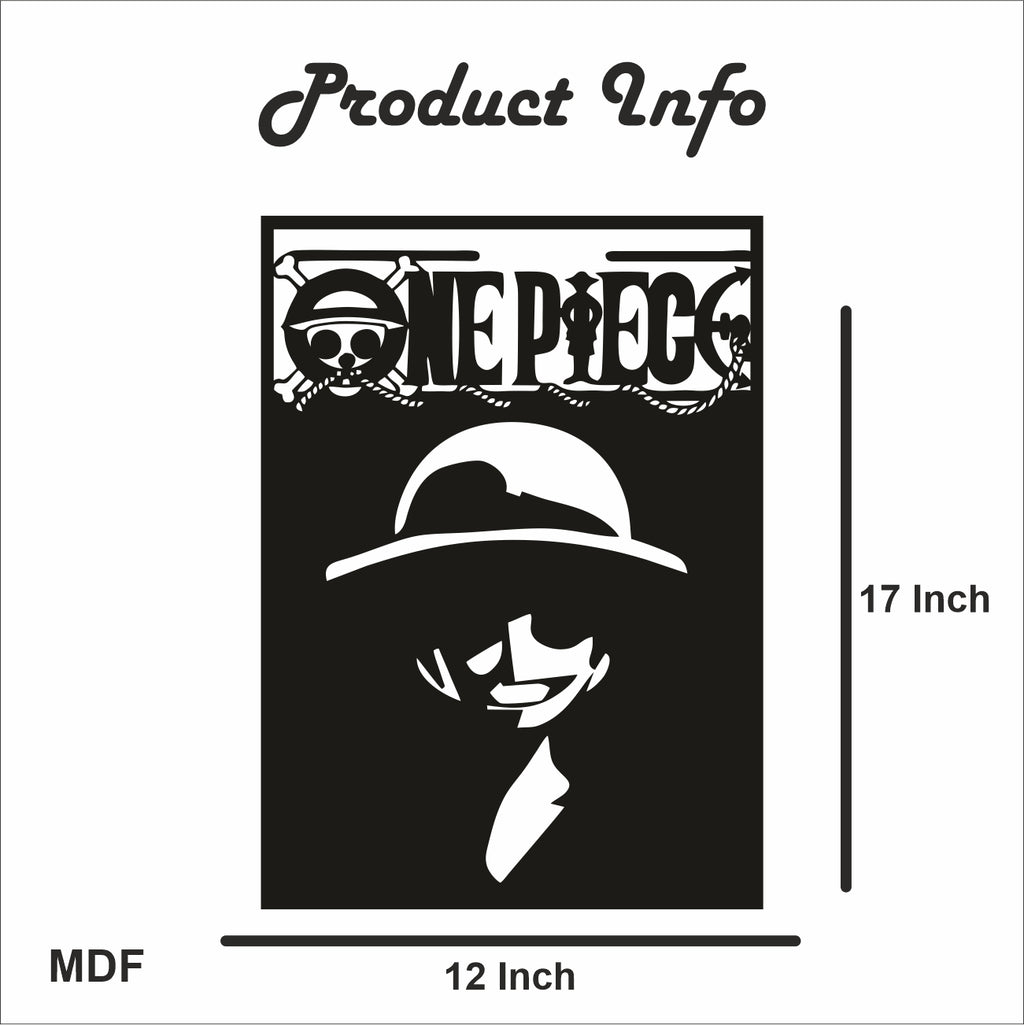 One Piece Backlit  Engineered Wood Red Free Anime Wall Art