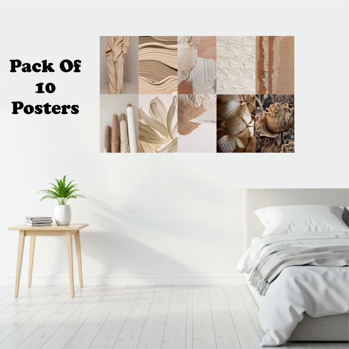 Beige Aesthetic Poster A4 Size Pack Of 10 (Set 1)