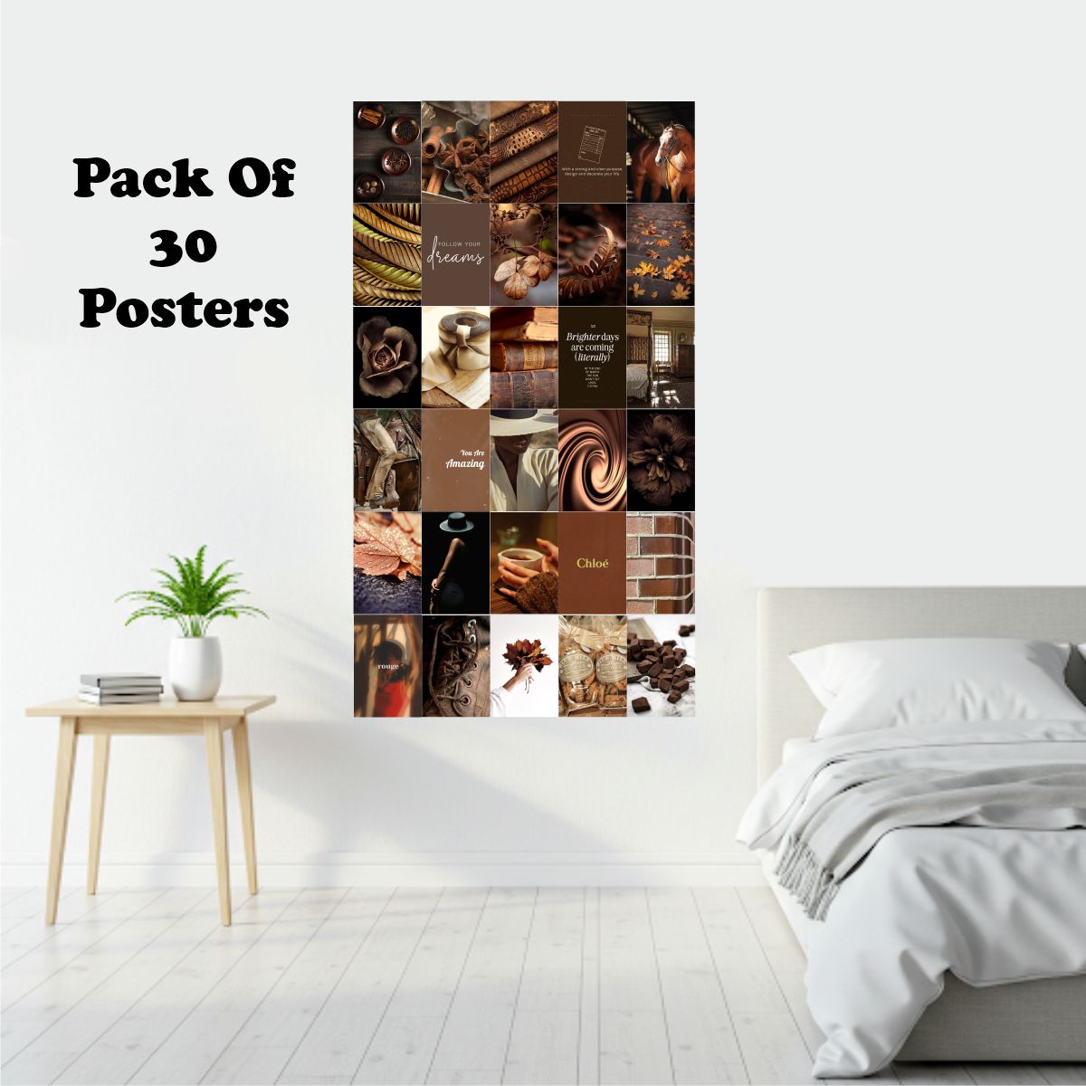 Brown Aesthetic Poster A6 Size pack of 30